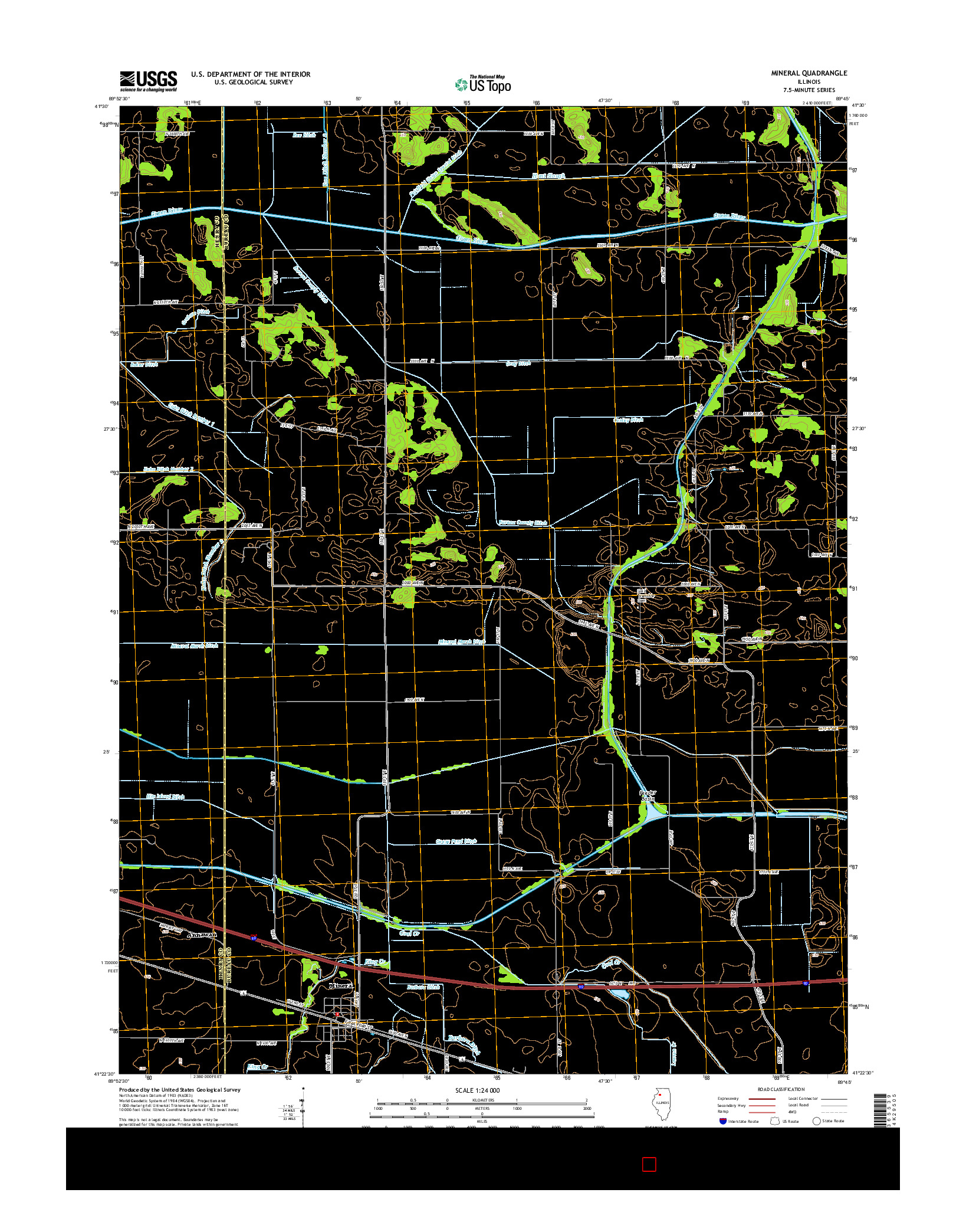 USGS US TOPO 7.5-MINUTE MAP FOR MINERAL, IL 2015