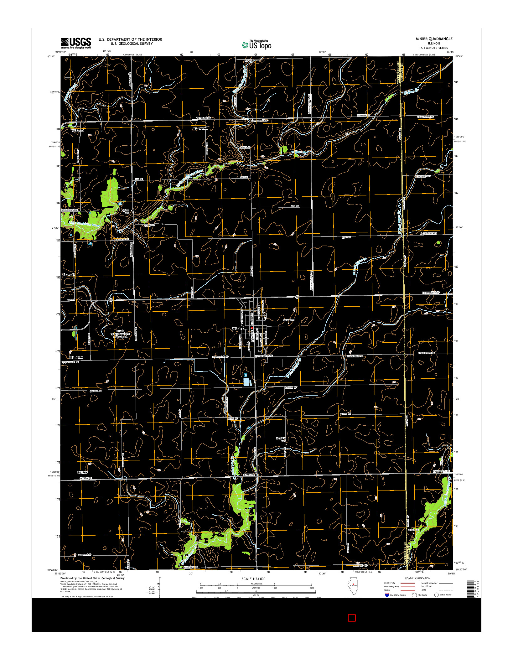 USGS US TOPO 7.5-MINUTE MAP FOR MINIER, IL 2015