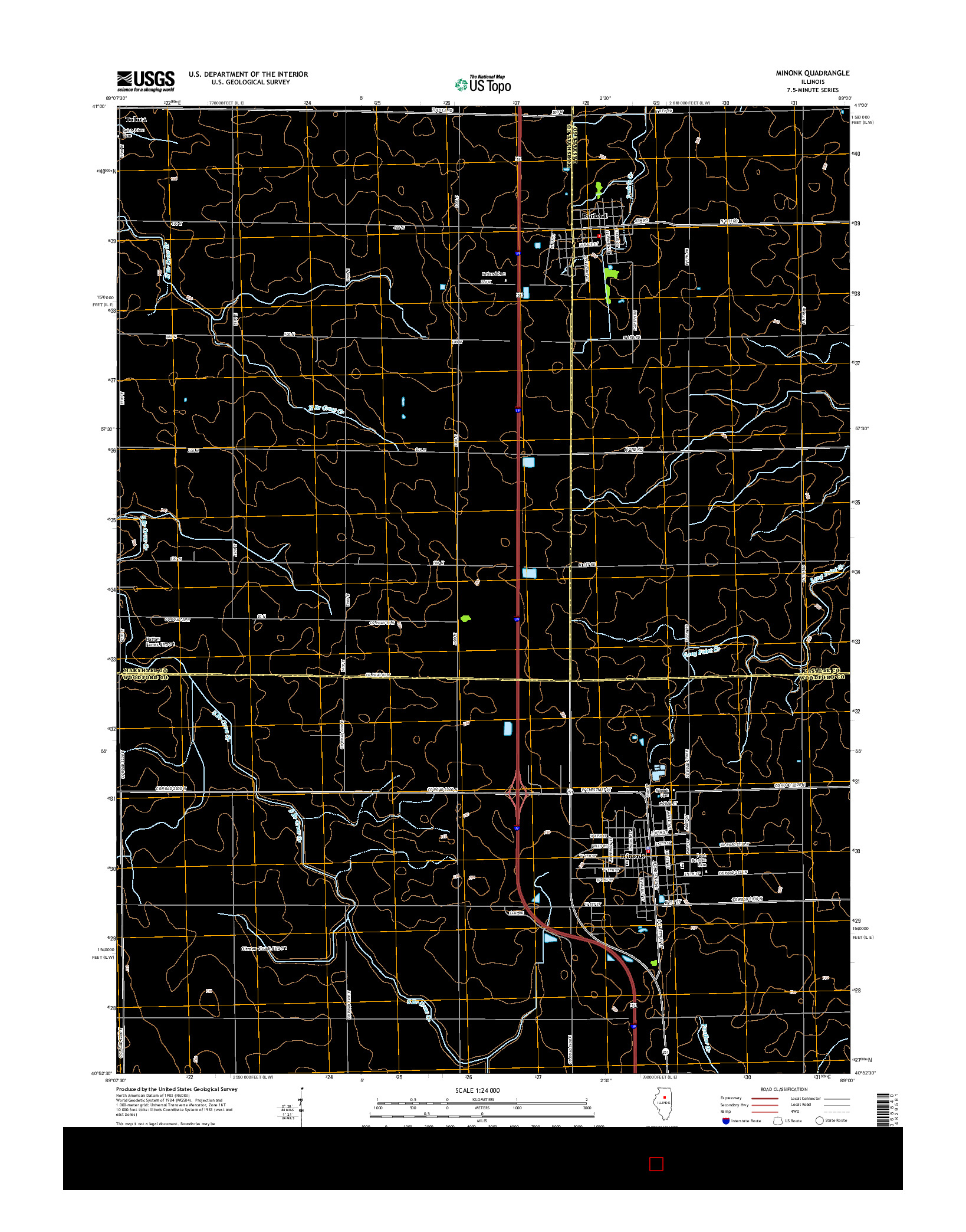 USGS US TOPO 7.5-MINUTE MAP FOR MINONK, IL 2015