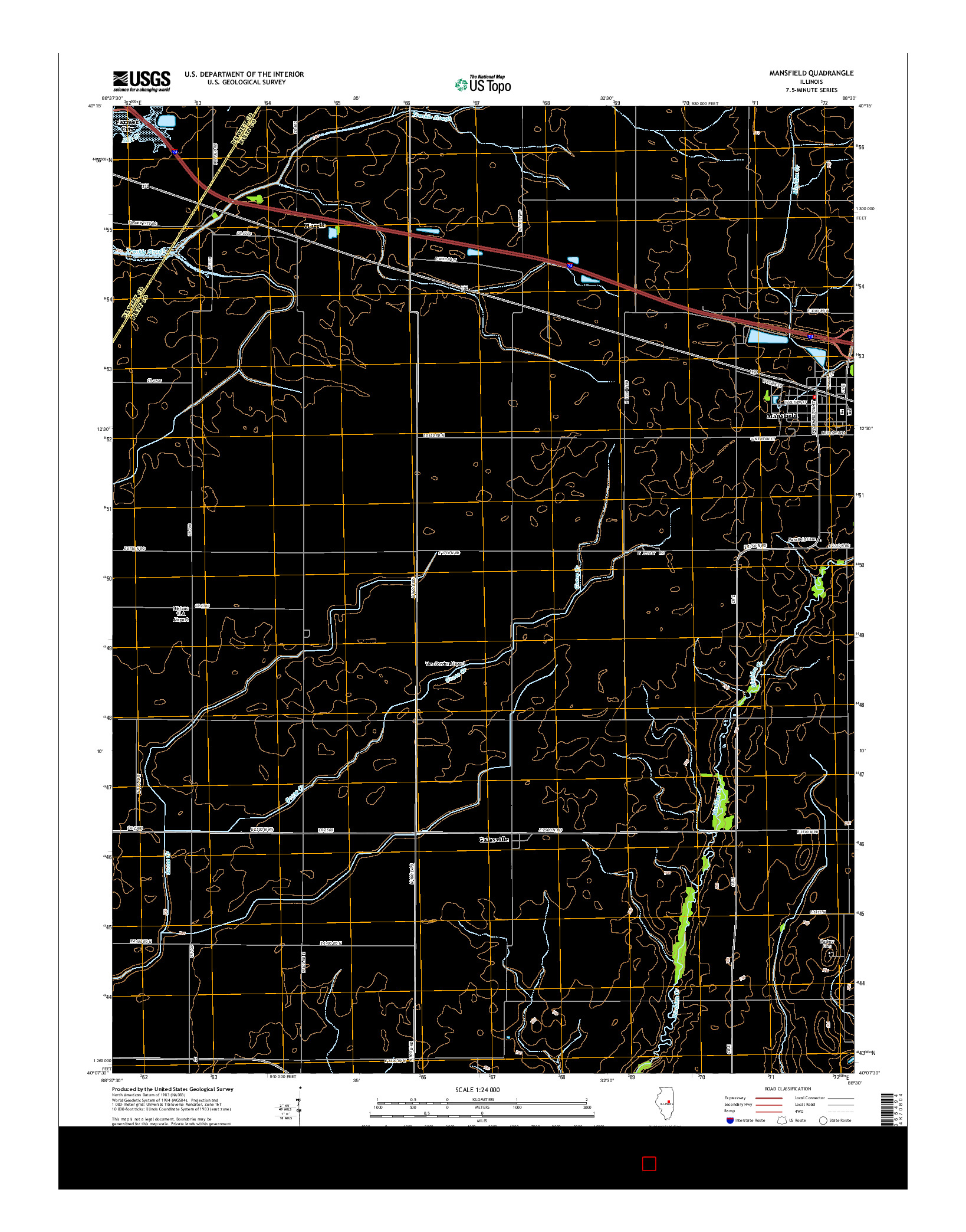 USGS US TOPO 7.5-MINUTE MAP FOR MANSFIELD, IL 2015