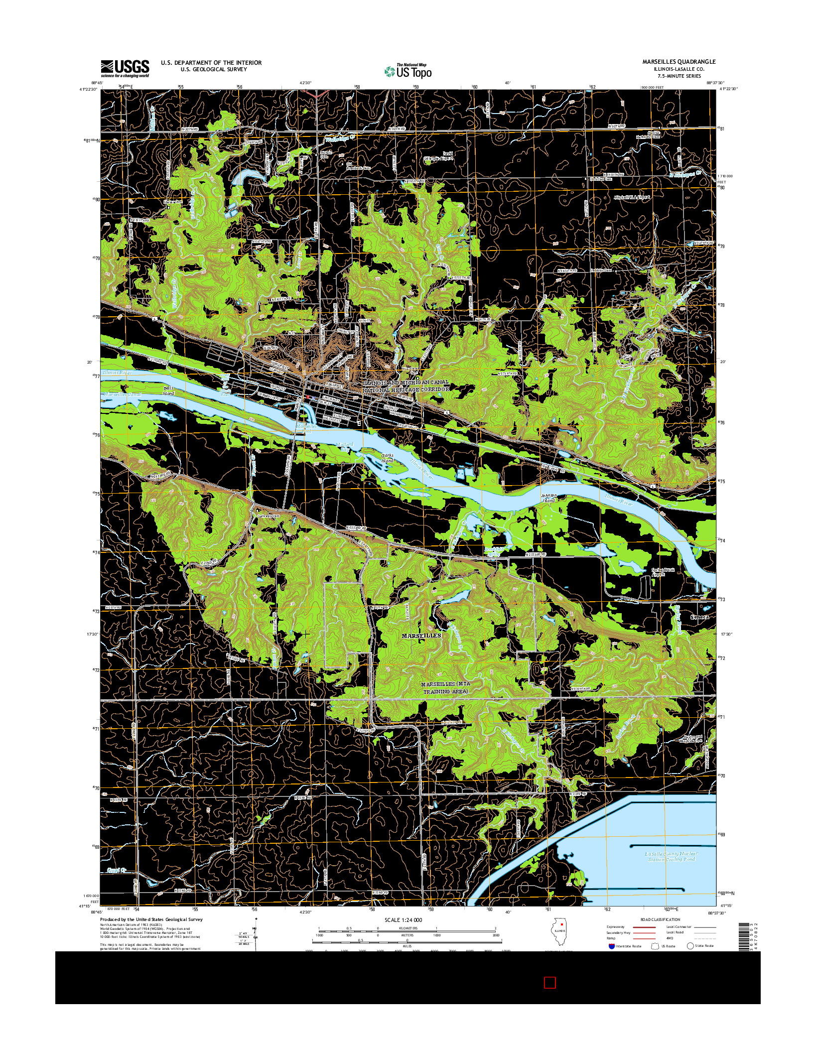 USGS US TOPO 7.5-MINUTE MAP FOR MARSEILLES, IL 2015