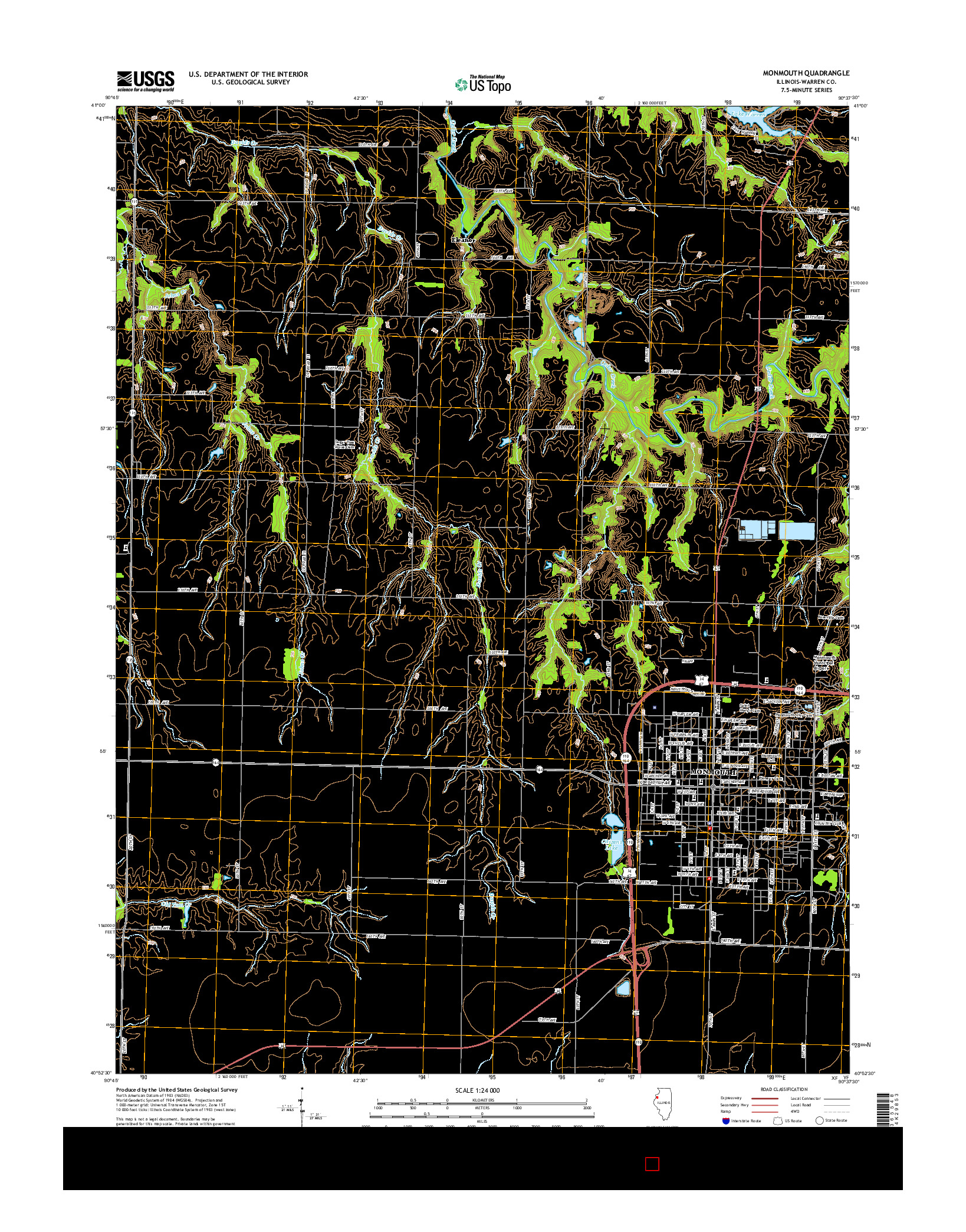 USGS US TOPO 7.5-MINUTE MAP FOR MONMOUTH, IL 2015