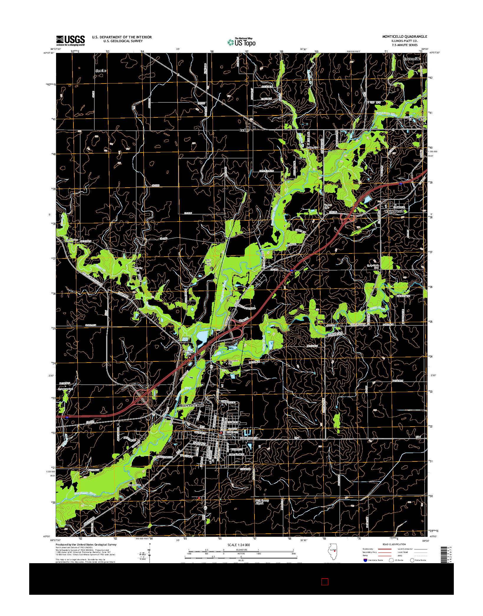 USGS US TOPO 7.5-MINUTE MAP FOR MONTICELLO, IL 2015