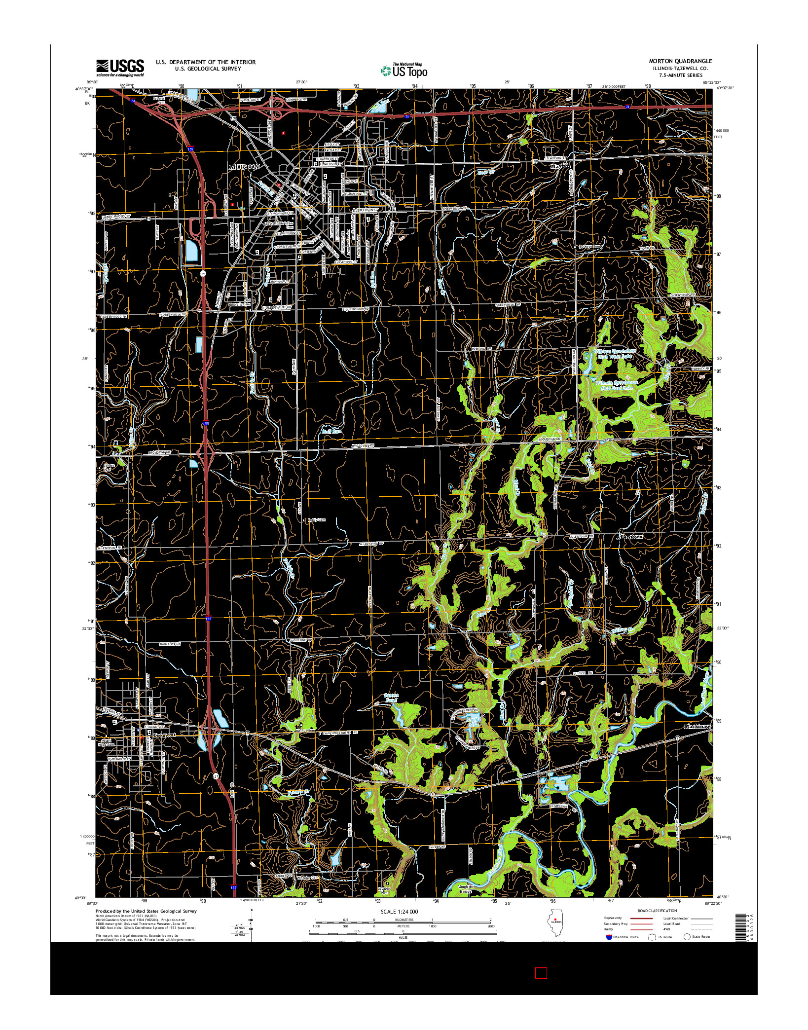 USGS US TOPO 7.5-MINUTE MAP FOR MORTON, IL 2015