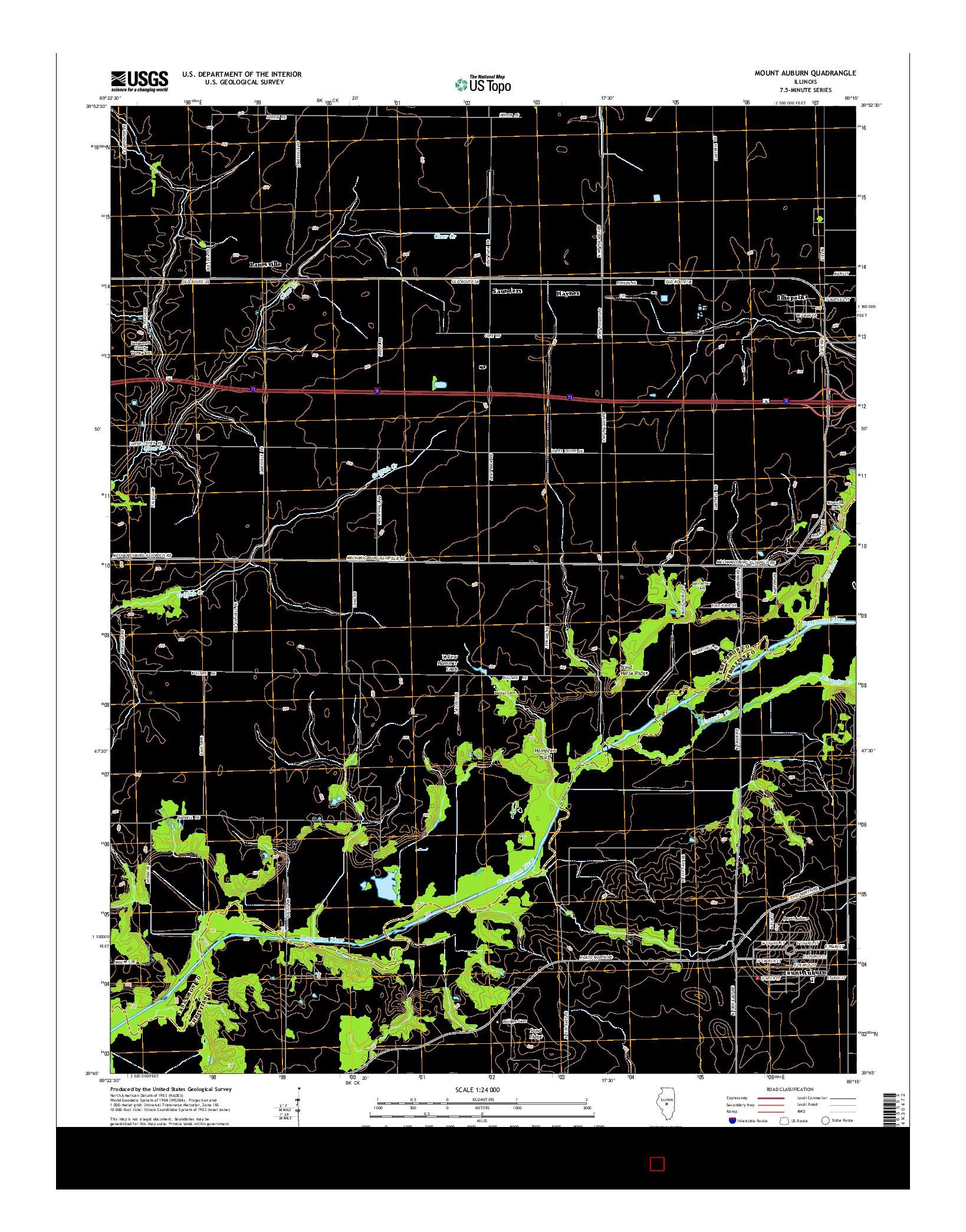 USGS US TOPO 7.5-MINUTE MAP FOR MOUNT AUBURN, IL 2015