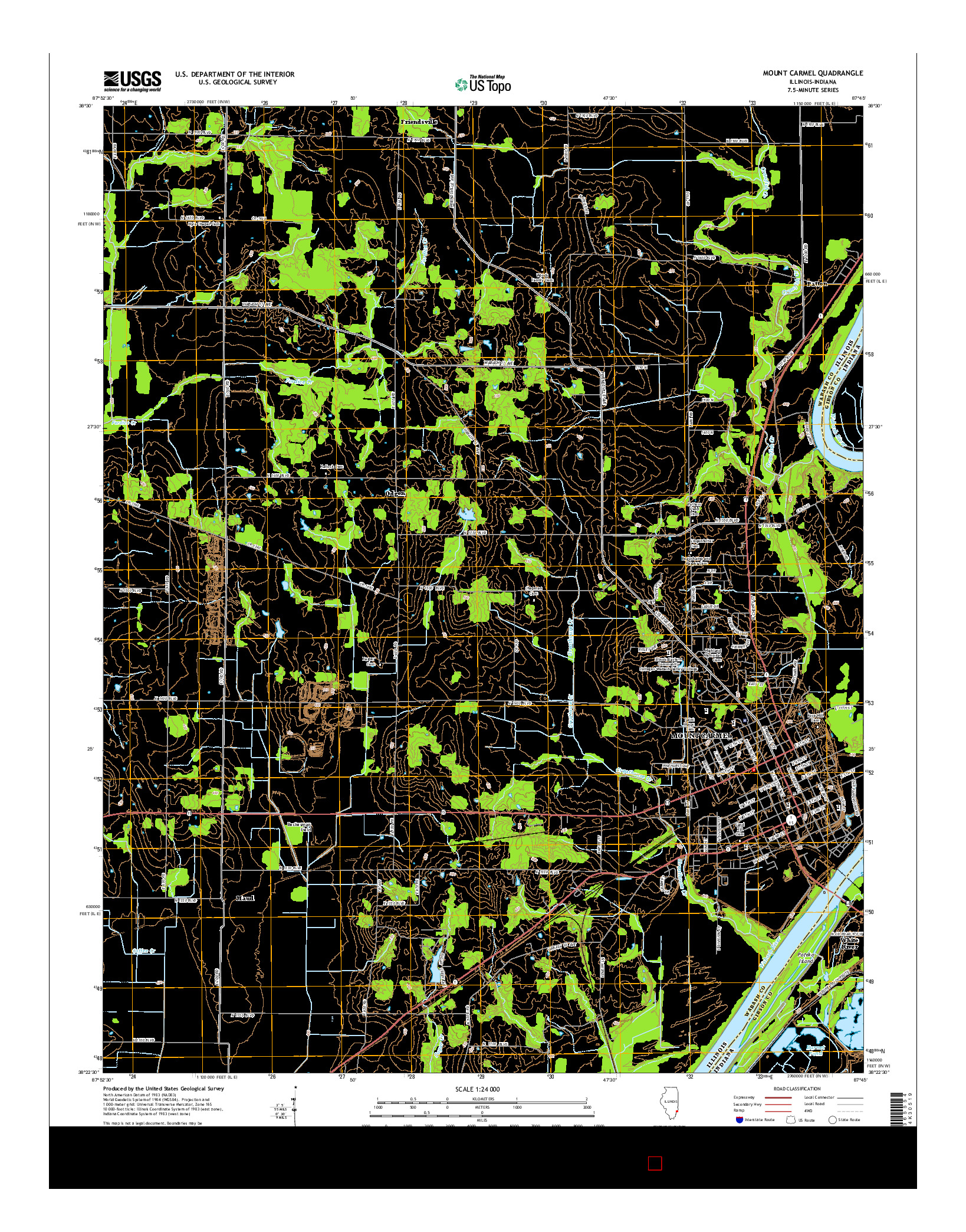 USGS US TOPO 7.5-MINUTE MAP FOR MOUNT CARMEL, IL-IN 2015