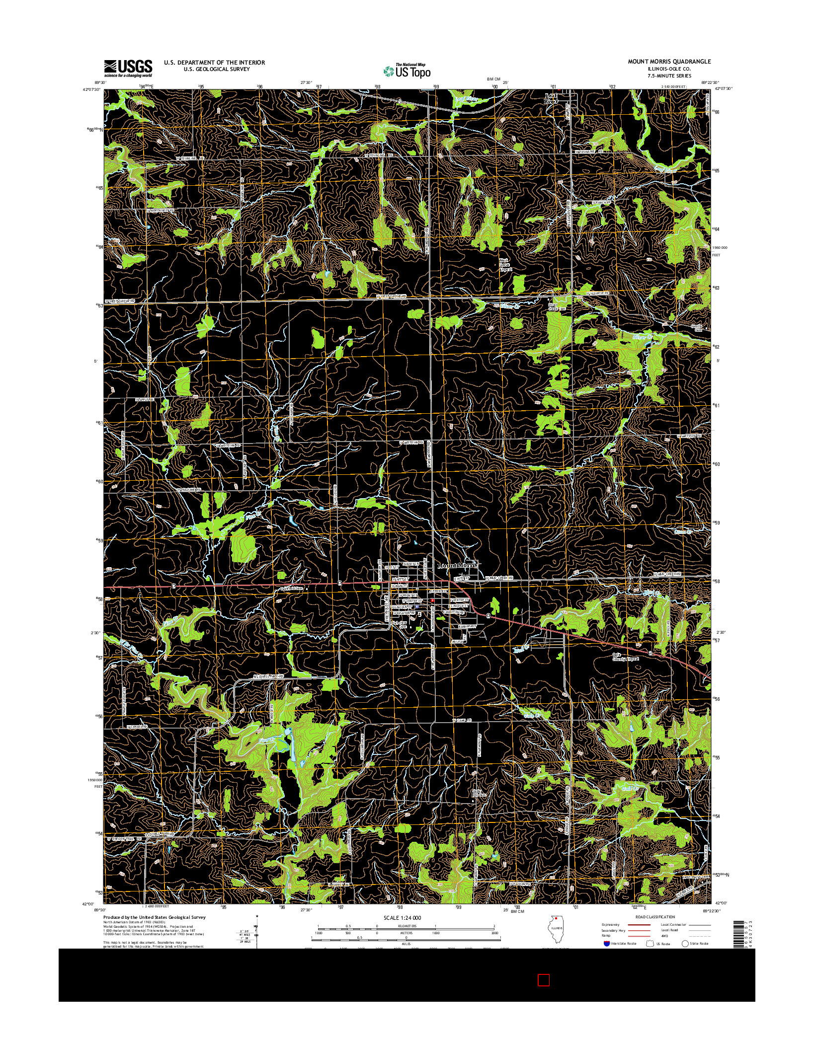 USGS US TOPO 7.5-MINUTE MAP FOR MOUNT MORRIS, IL 2015