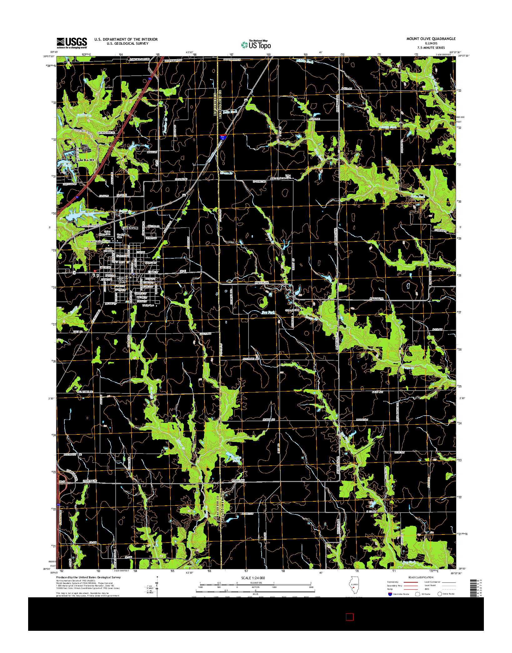 USGS US TOPO 7.5-MINUTE MAP FOR MOUNT OLIVE, IL 2015
