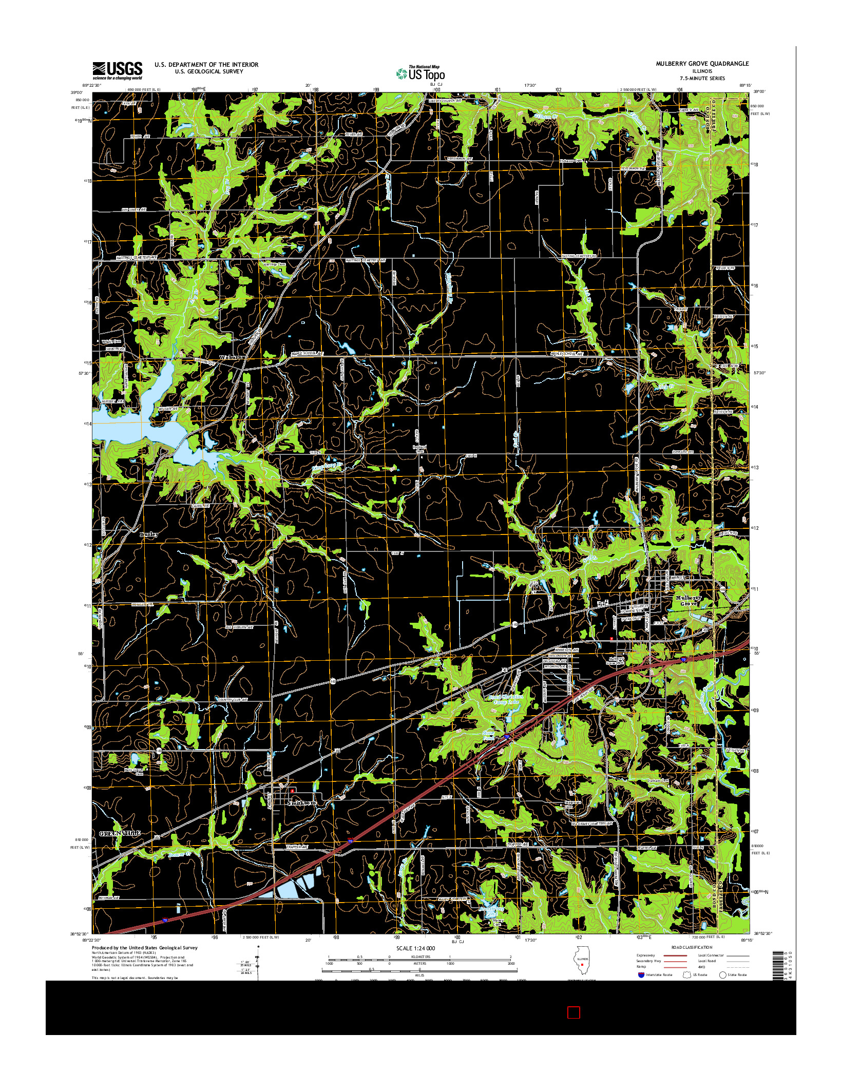 USGS US TOPO 7.5-MINUTE MAP FOR MULBERRY GROVE, IL 2015