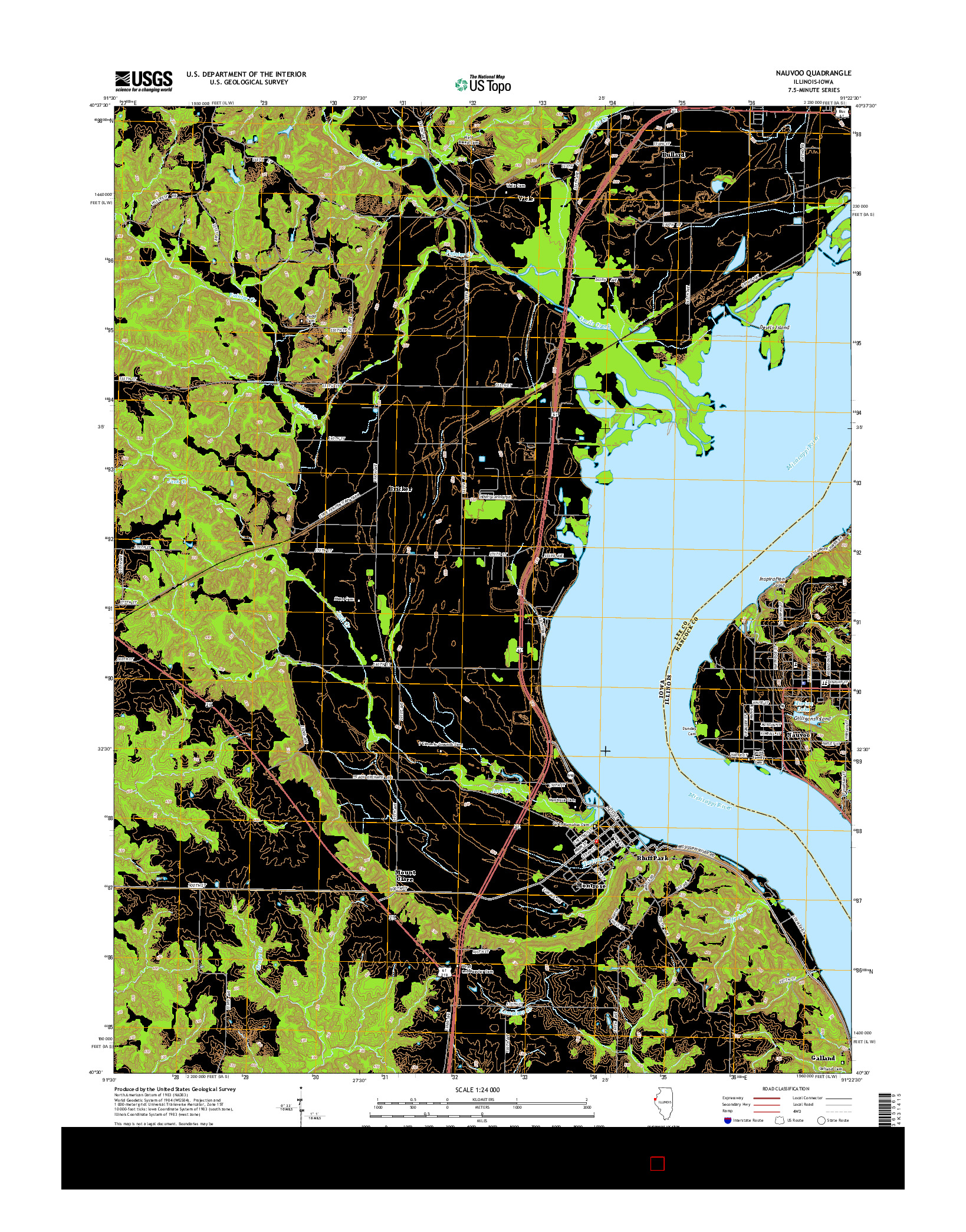 USGS US TOPO 7.5-MINUTE MAP FOR NAUVOO, IL-IA 2015