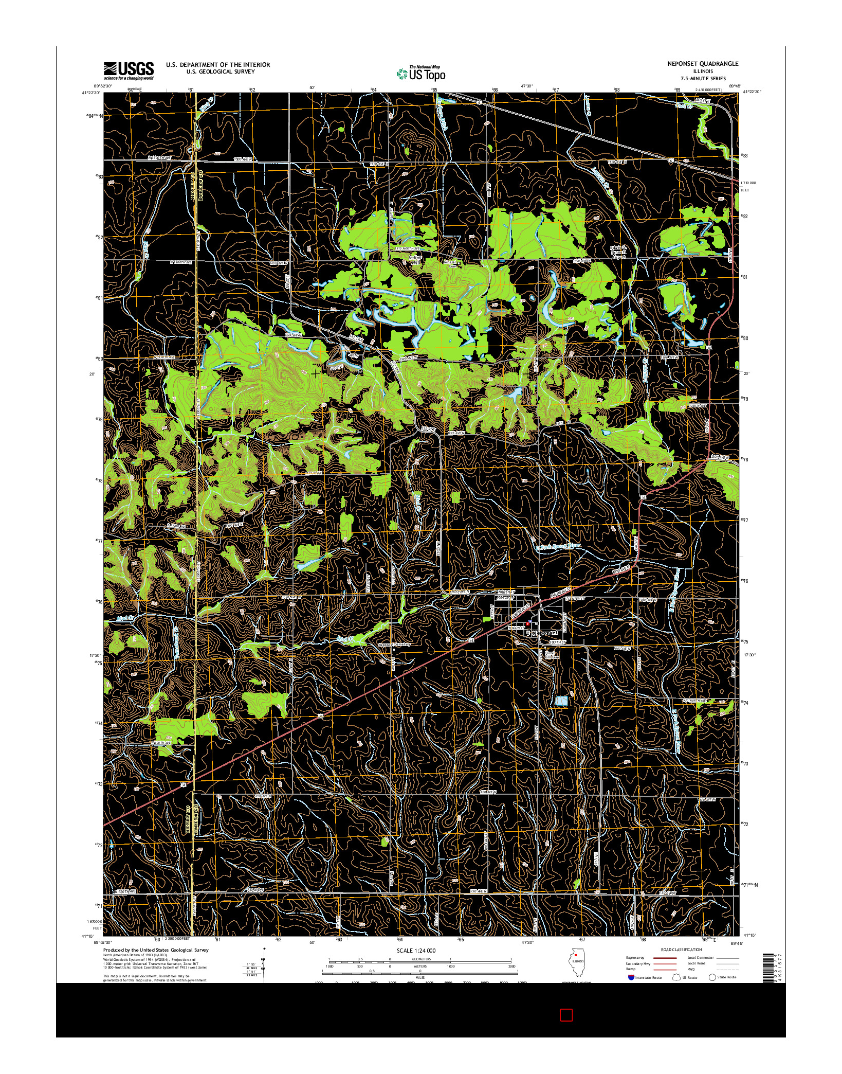 USGS US TOPO 7.5-MINUTE MAP FOR NEPONSET, IL 2015