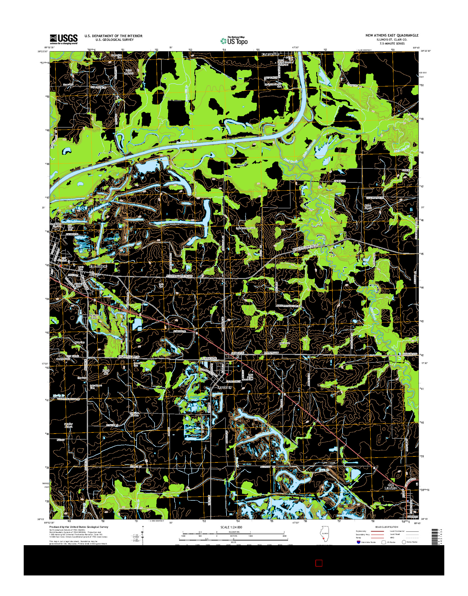 USGS US TOPO 7.5-MINUTE MAP FOR NEW ATHENS EAST, IL 2015