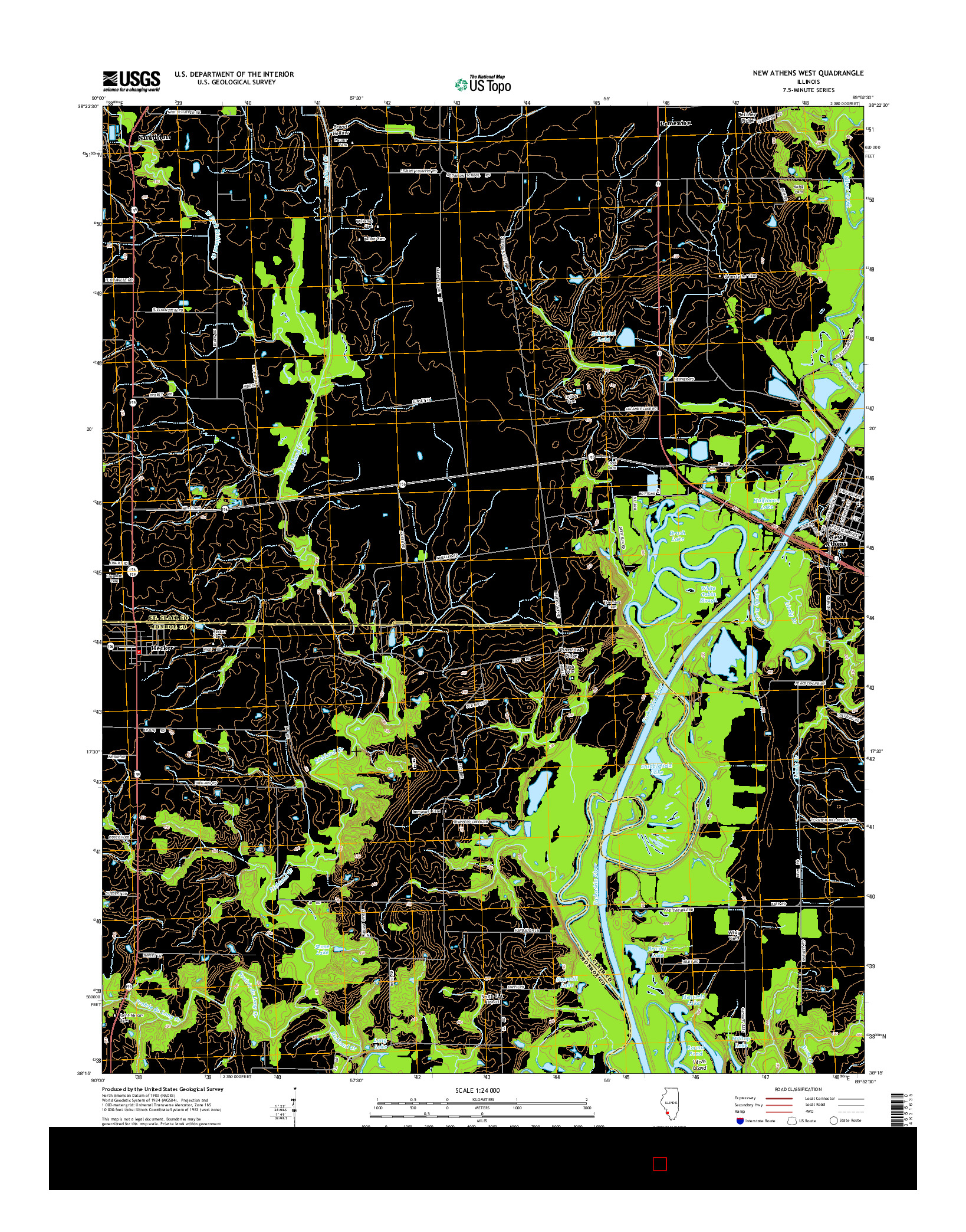 USGS US TOPO 7.5-MINUTE MAP FOR NEW ATHENS WEST, IL 2015