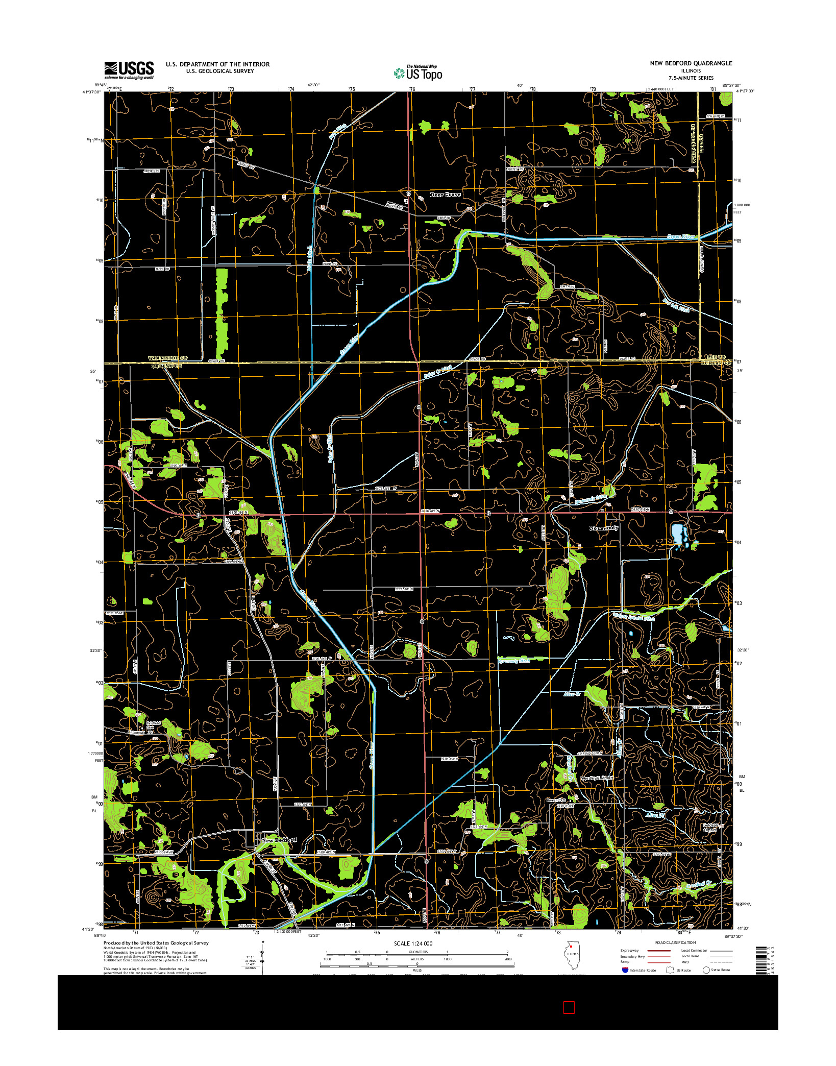 USGS US TOPO 7.5-MINUTE MAP FOR NEW BEDFORD, IL 2015