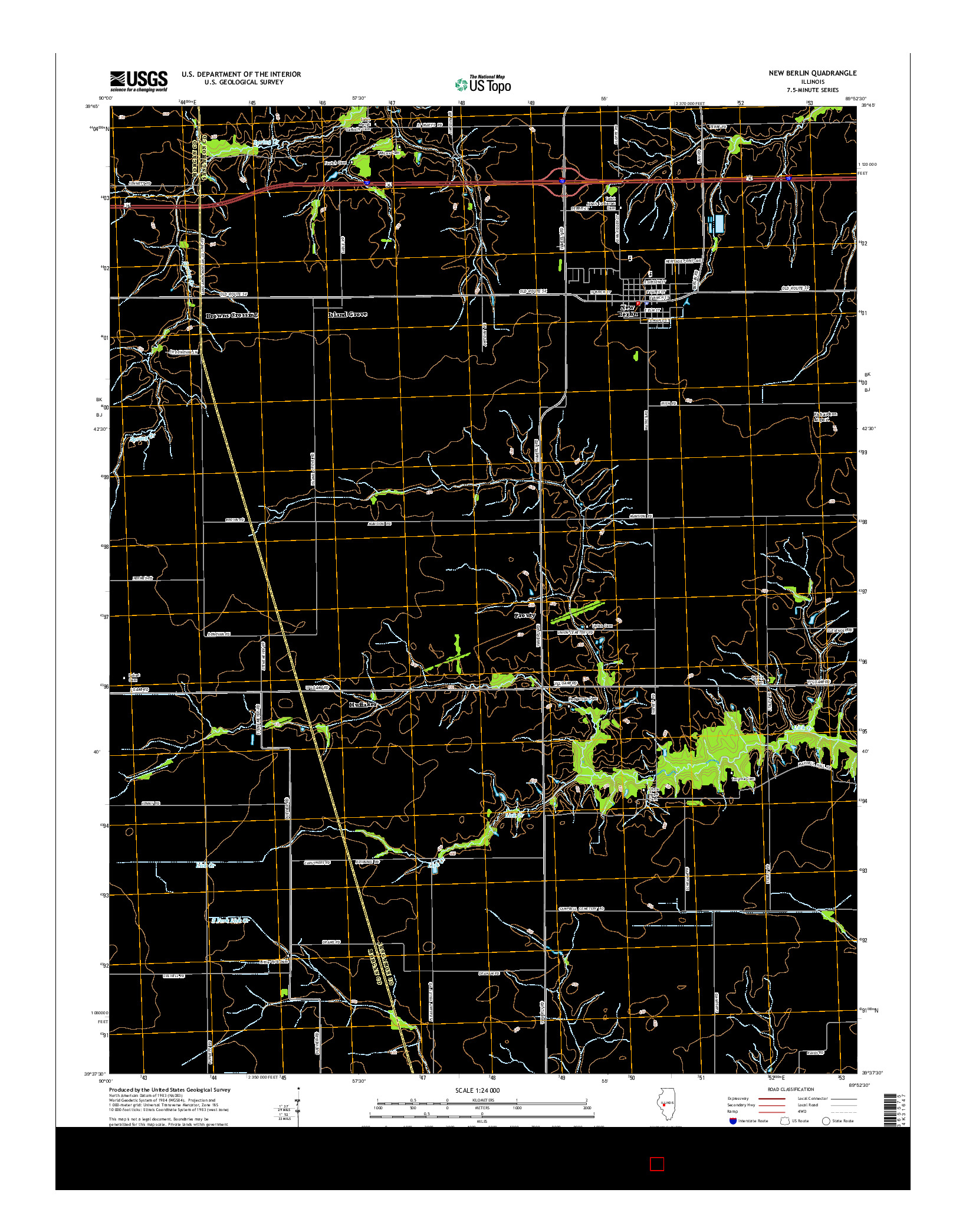 USGS US TOPO 7.5-MINUTE MAP FOR NEW BERLIN, IL 2015