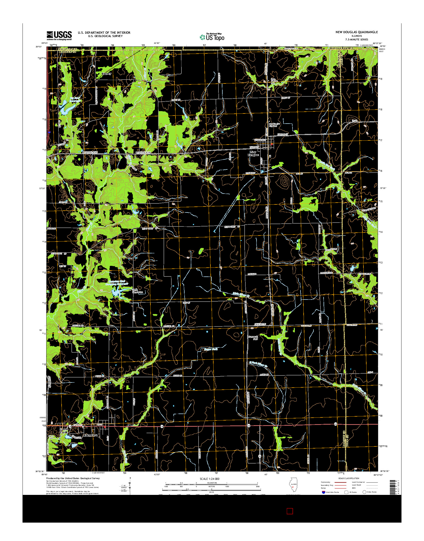 USGS US TOPO 7.5-MINUTE MAP FOR NEW DOUGLAS, IL 2015