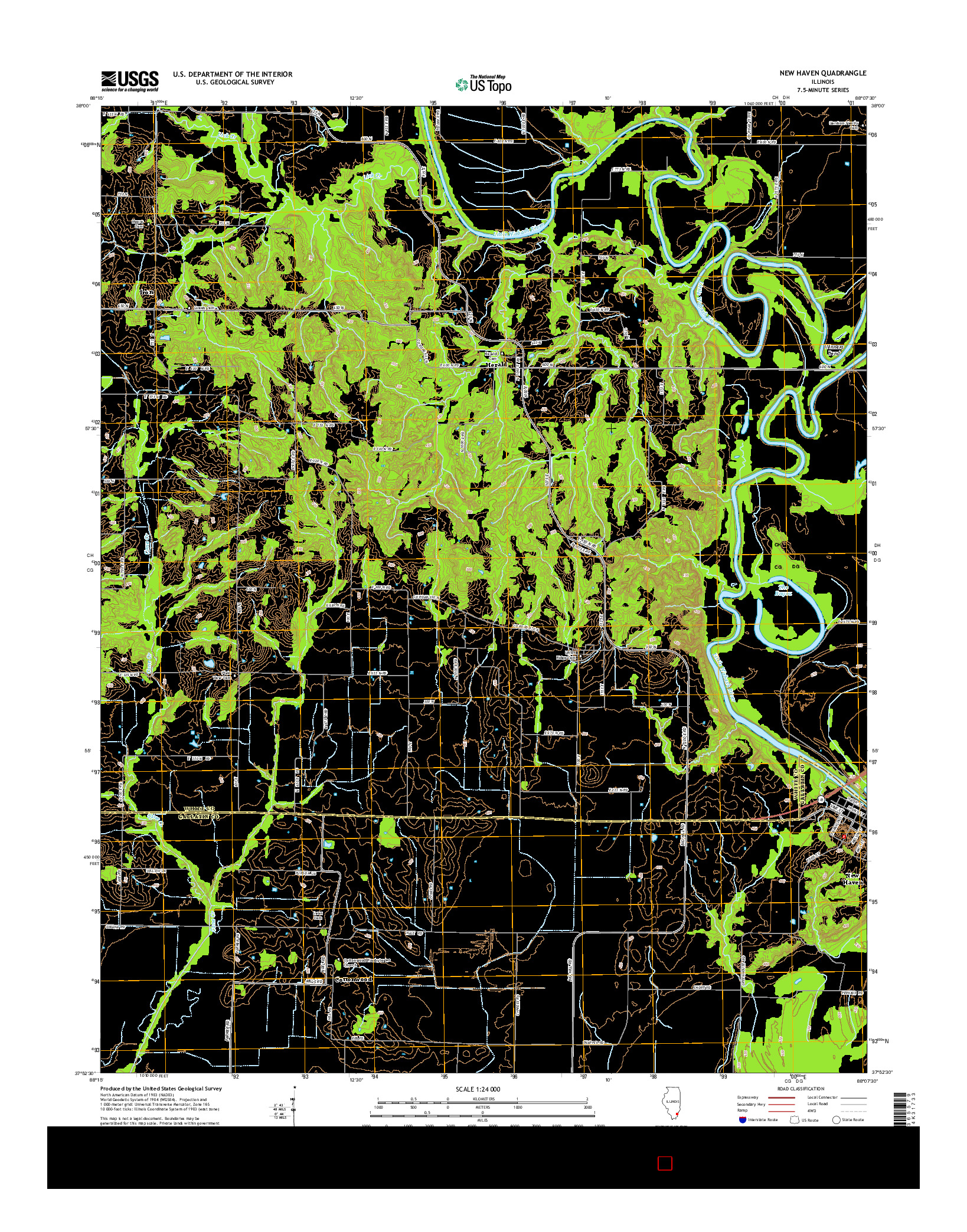 USGS US TOPO 7.5-MINUTE MAP FOR NEW HAVEN, IL 2015