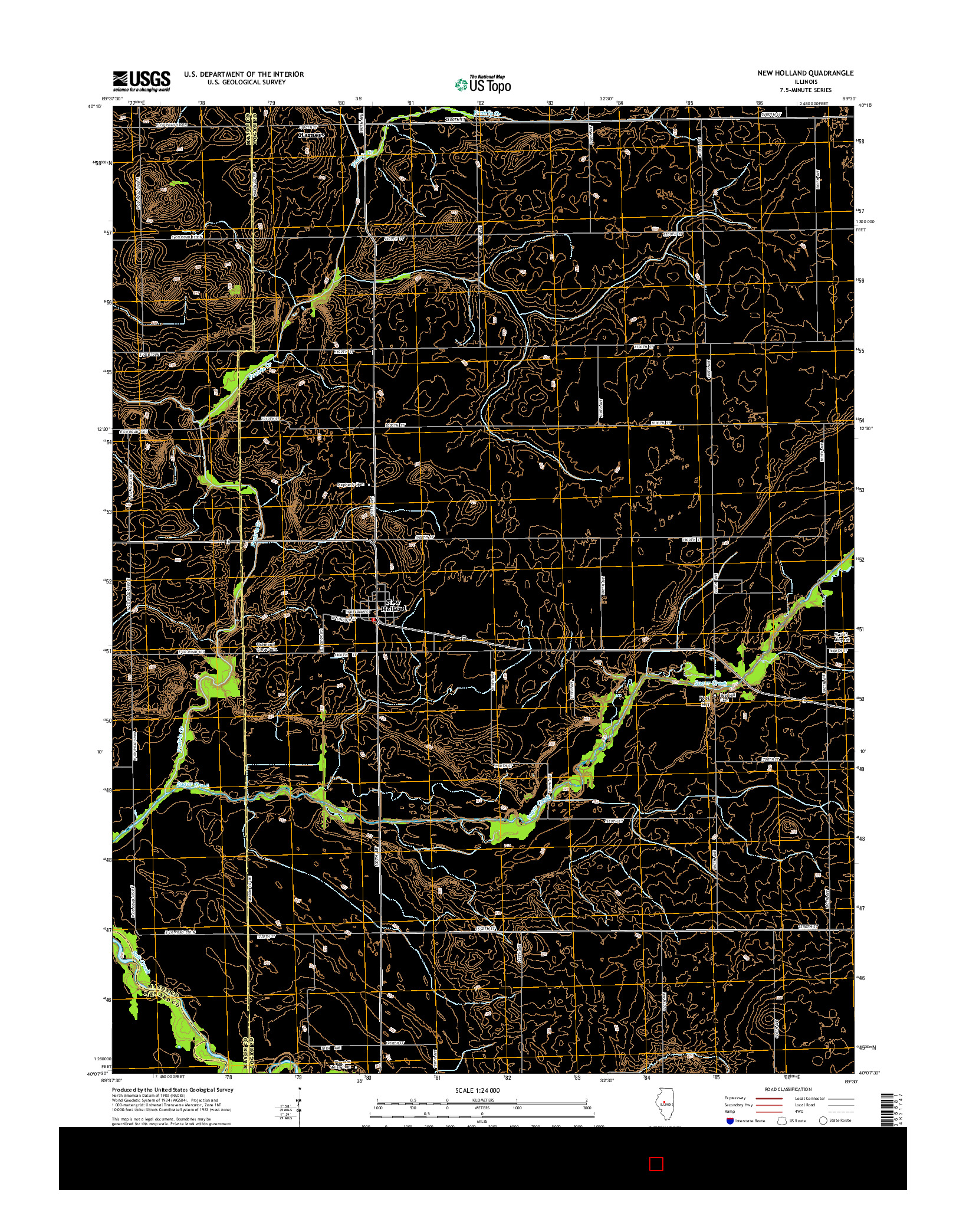 USGS US TOPO 7.5-MINUTE MAP FOR NEW HOLLAND, IL 2015