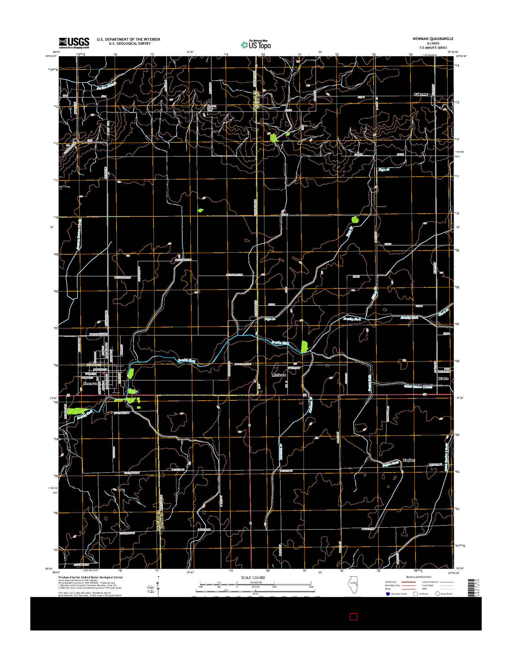 USGS US TOPO 7.5-MINUTE MAP FOR NEWMAN, IL 2015