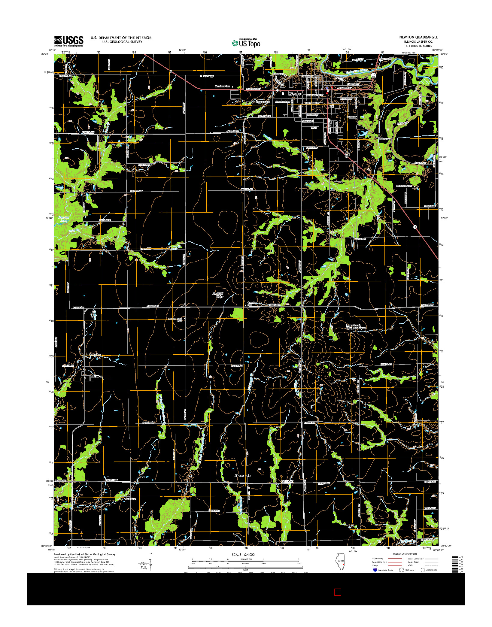 USGS US TOPO 7.5-MINUTE MAP FOR NEWTON, IL 2015