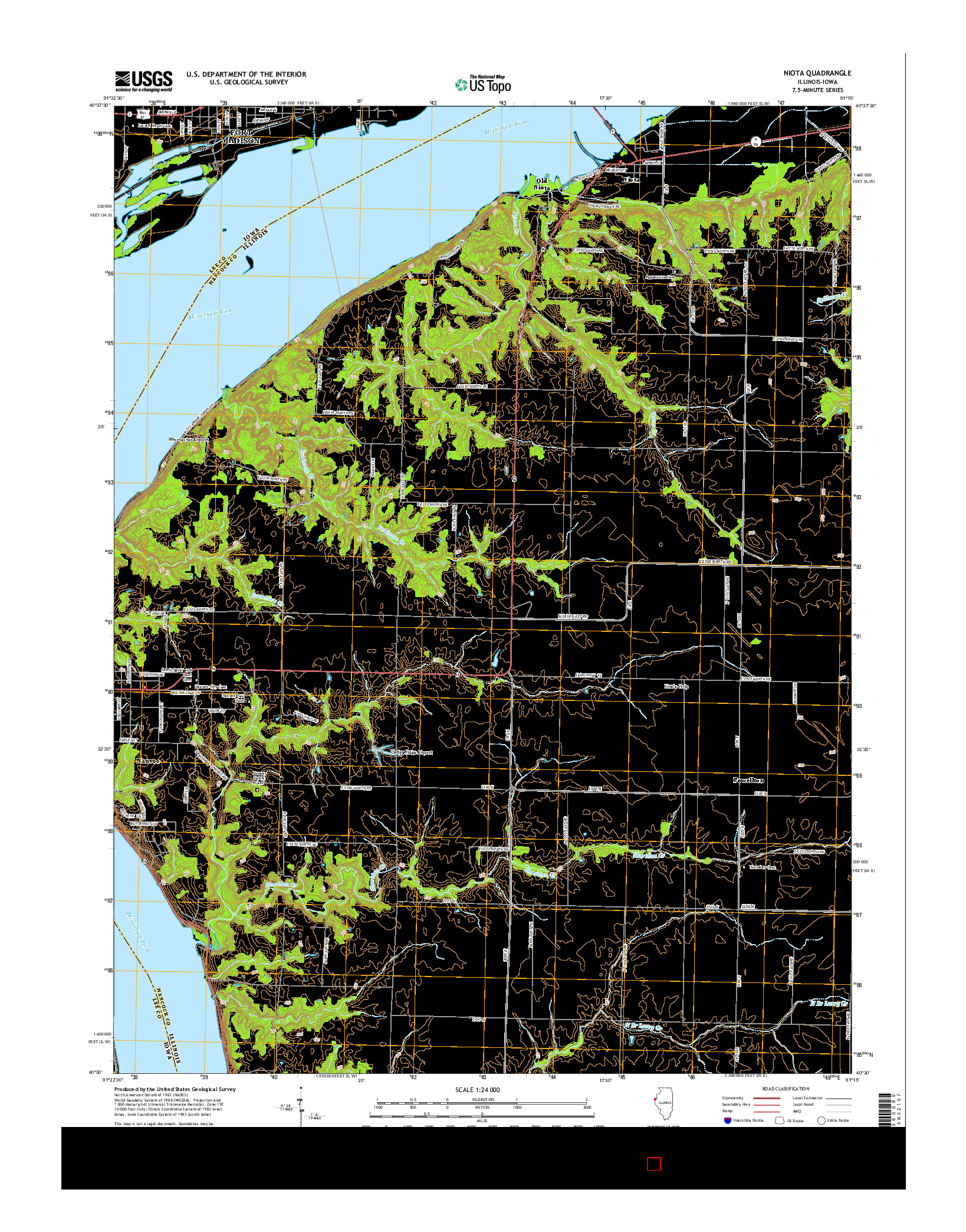 USGS US TOPO 7.5-MINUTE MAP FOR NIOTA, IL-IA 2015