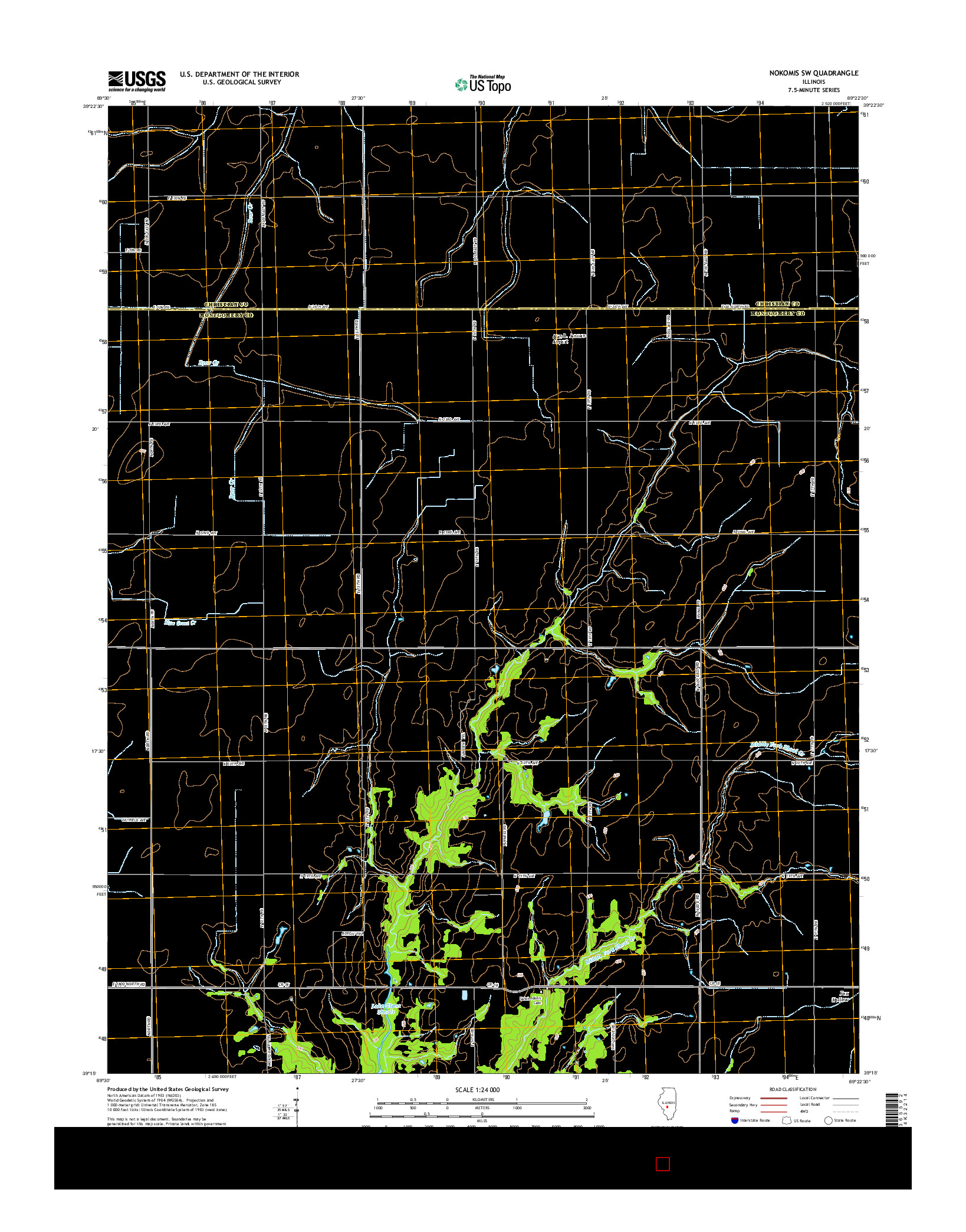 USGS US TOPO 7.5-MINUTE MAP FOR NOKOMIS SW, IL 2015