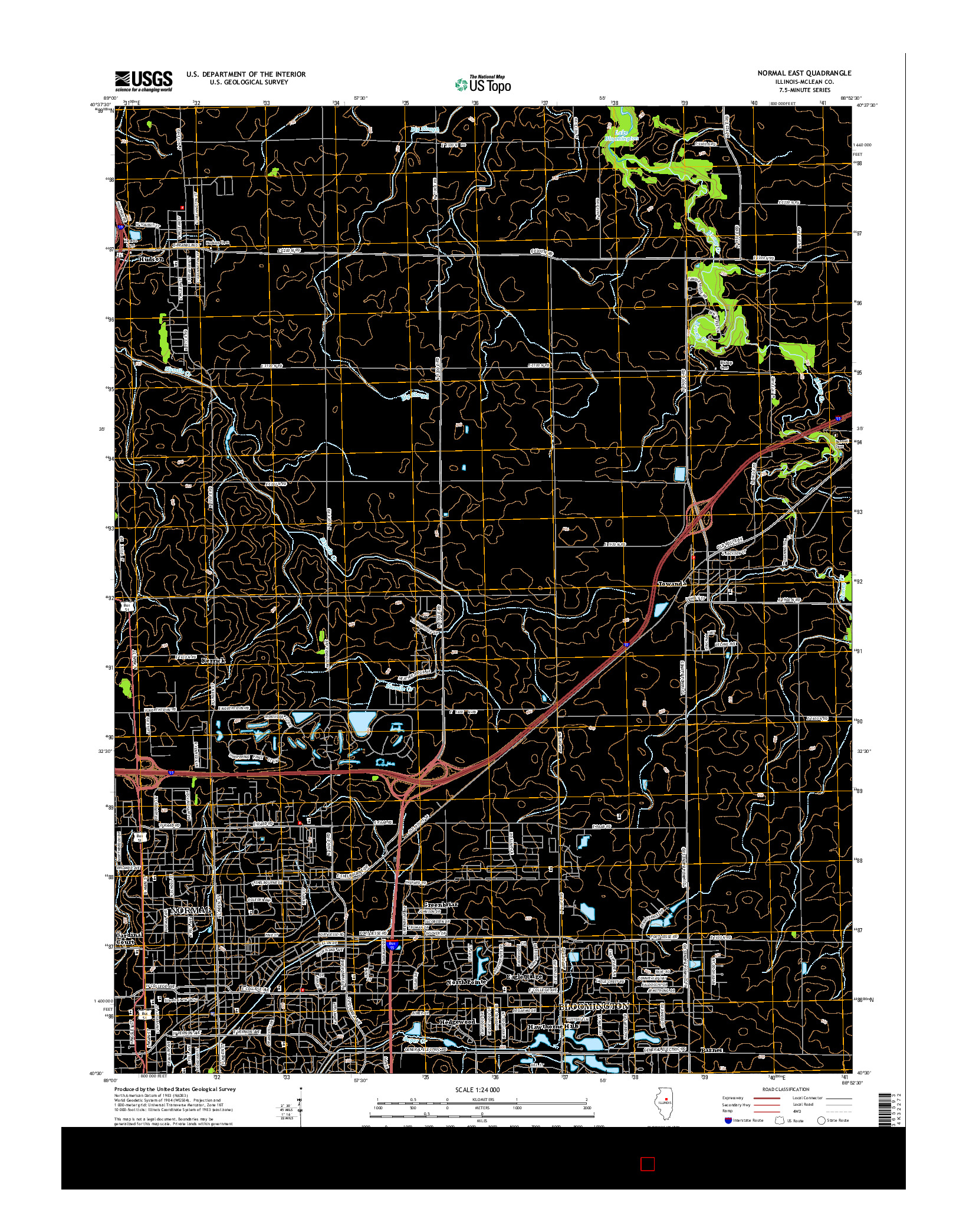 USGS US TOPO 7.5-MINUTE MAP FOR NORMAL EAST, IL 2015