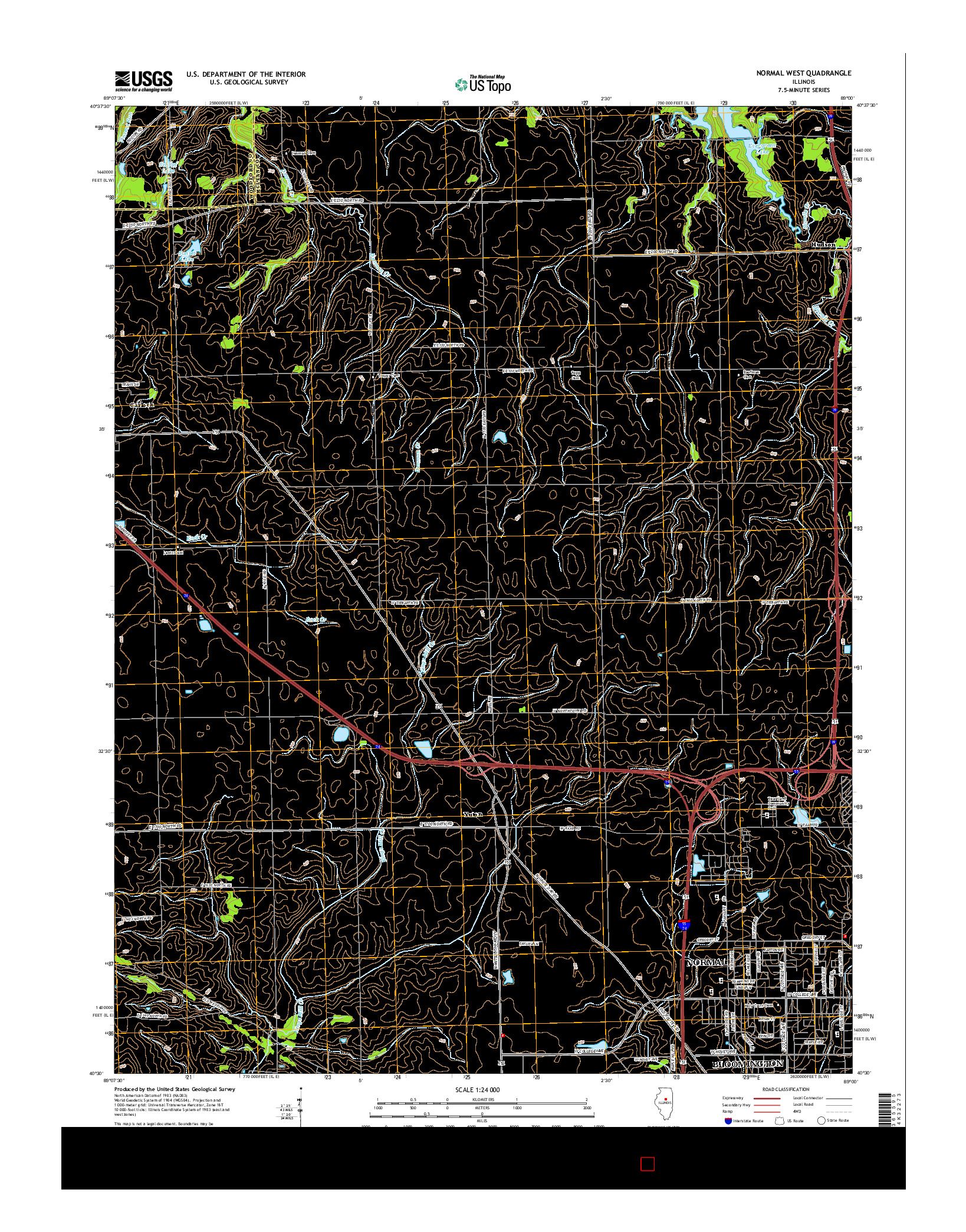 USGS US TOPO 7.5-MINUTE MAP FOR NORMAL WEST, IL 2015