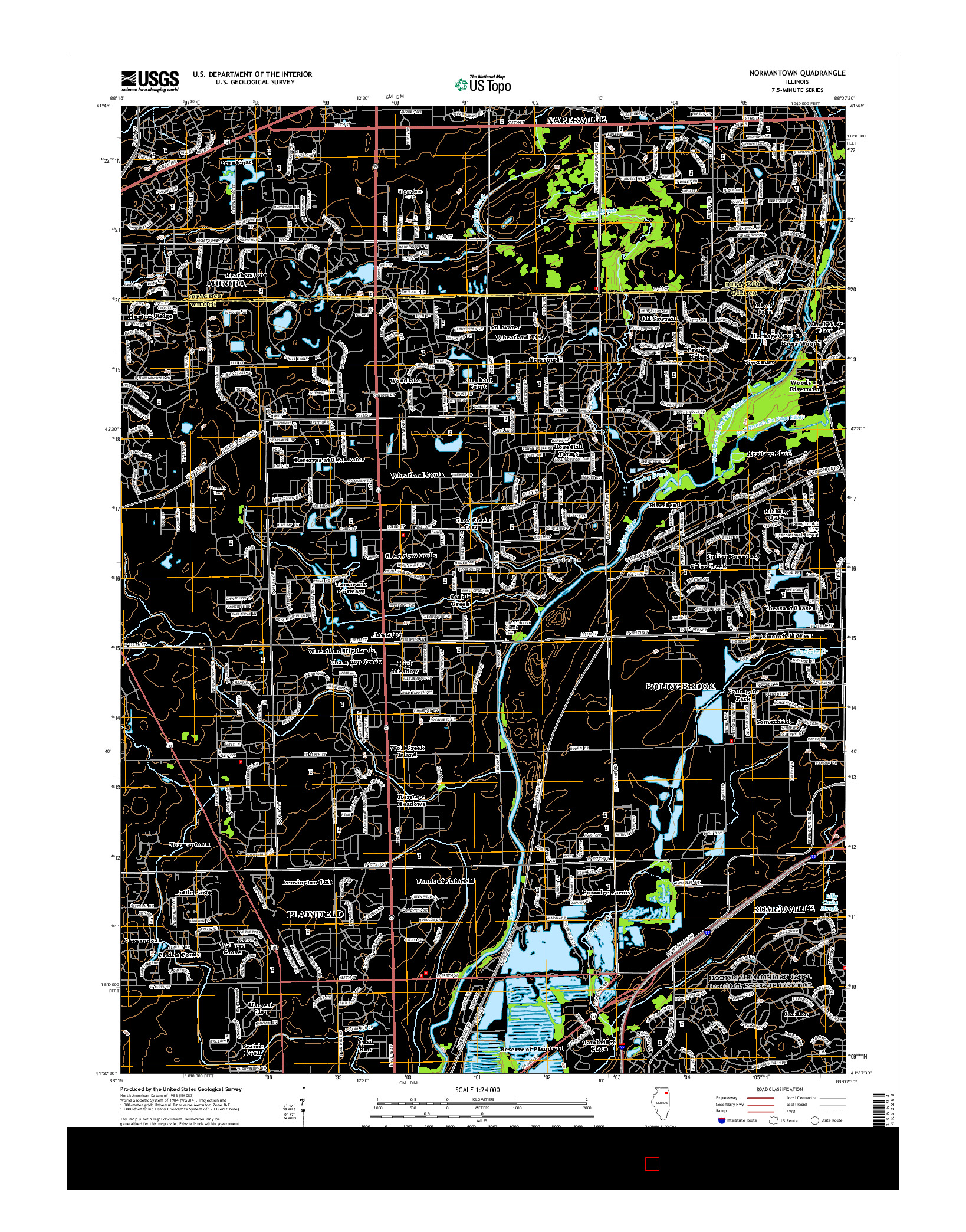 USGS US TOPO 7.5-MINUTE MAP FOR NORMANTOWN, IL 2015