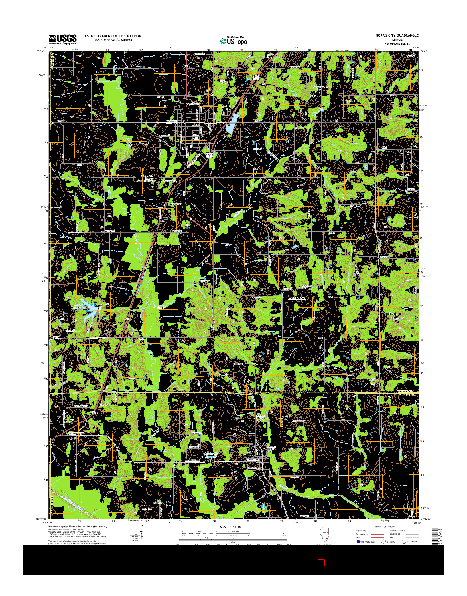 USGS US TOPO 7.5-MINUTE MAP FOR NORRIS CITY, IL 2015