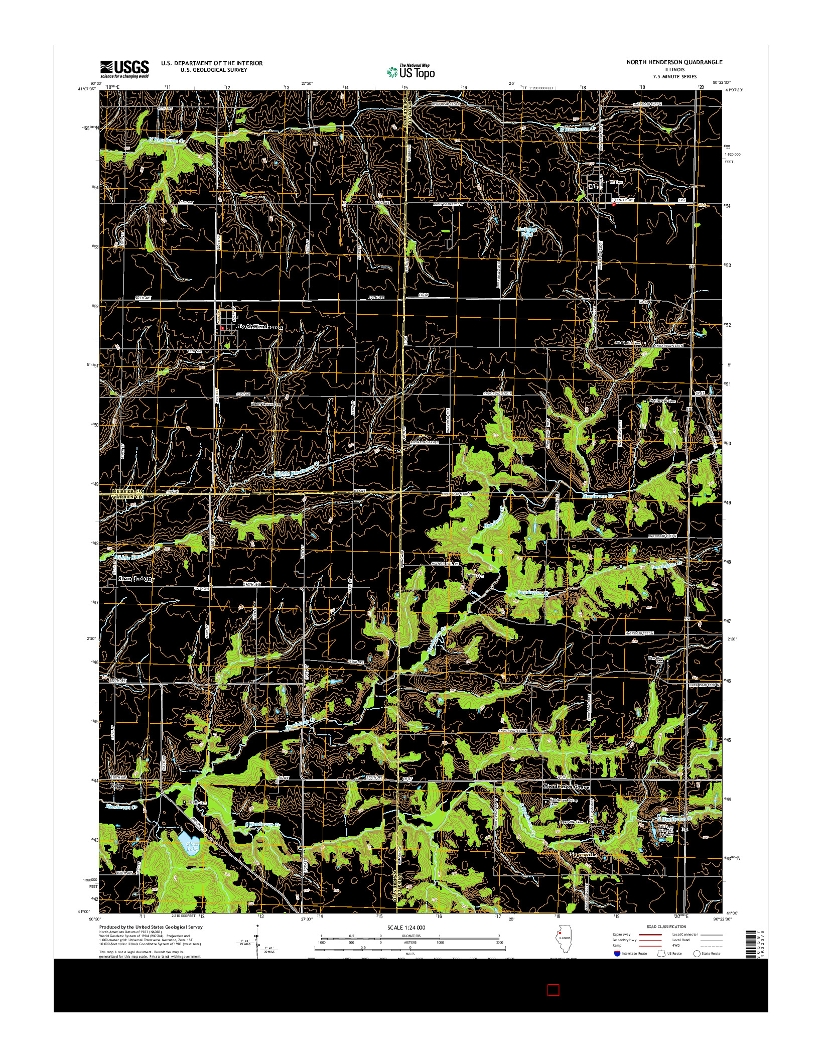 USGS US TOPO 7.5-MINUTE MAP FOR NORTH HENDERSON, IL 2015