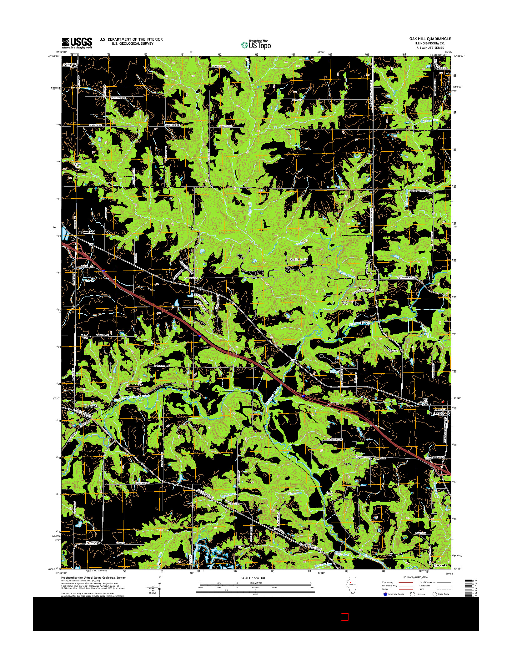 USGS US TOPO 7.5-MINUTE MAP FOR OAK HILL, IL 2015