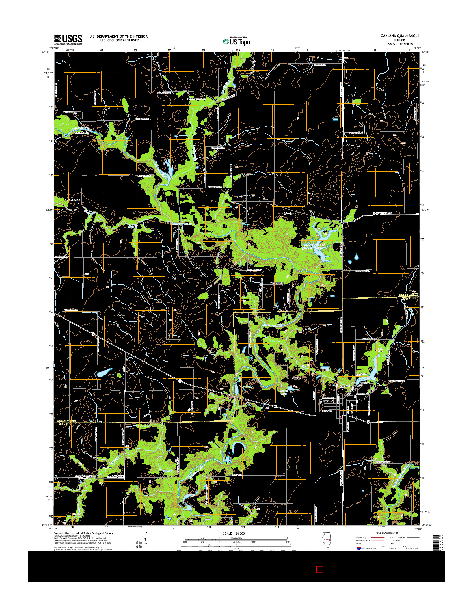 USGS US TOPO 7.5-MINUTE MAP FOR OAKLAND, IL 2015