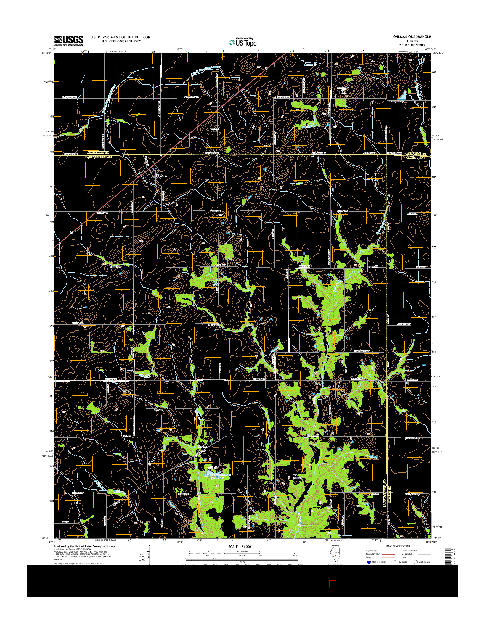 USGS US TOPO 7.5-MINUTE MAP FOR OHLMAN, IL 2015