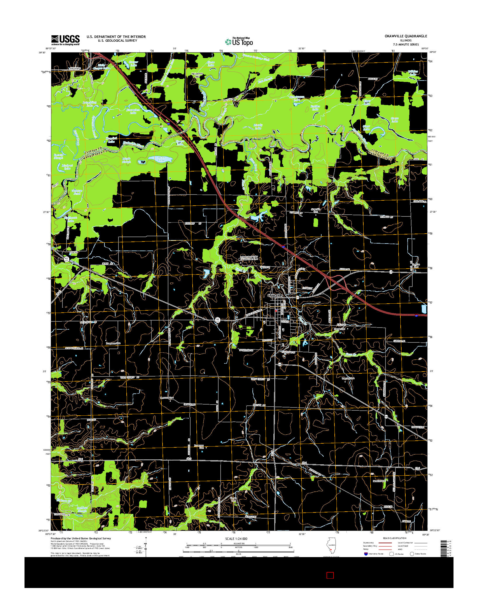 USGS US TOPO 7.5-MINUTE MAP FOR OKAWVILLE, IL 2015
