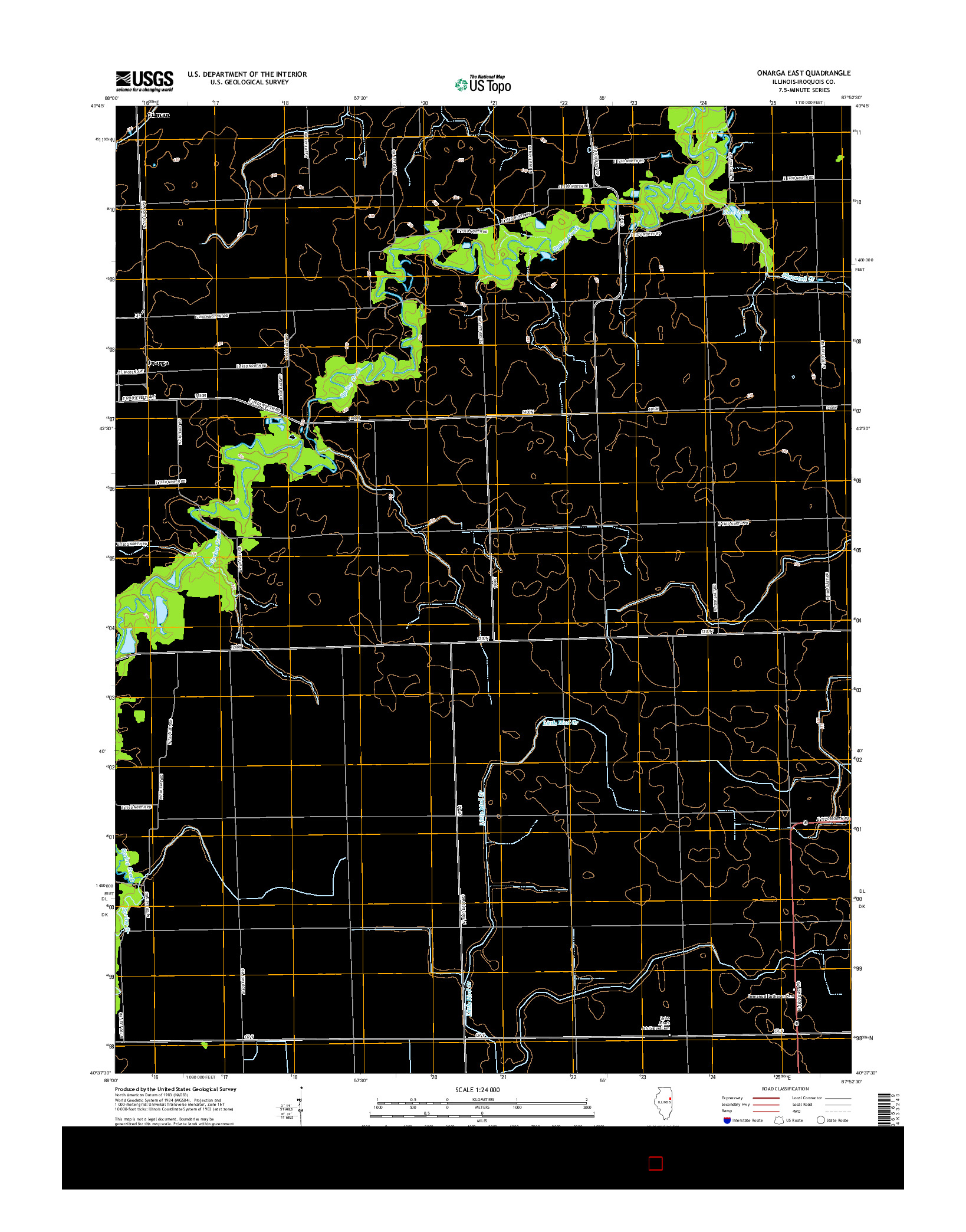 USGS US TOPO 7.5-MINUTE MAP FOR ONARGA EAST, IL 2015