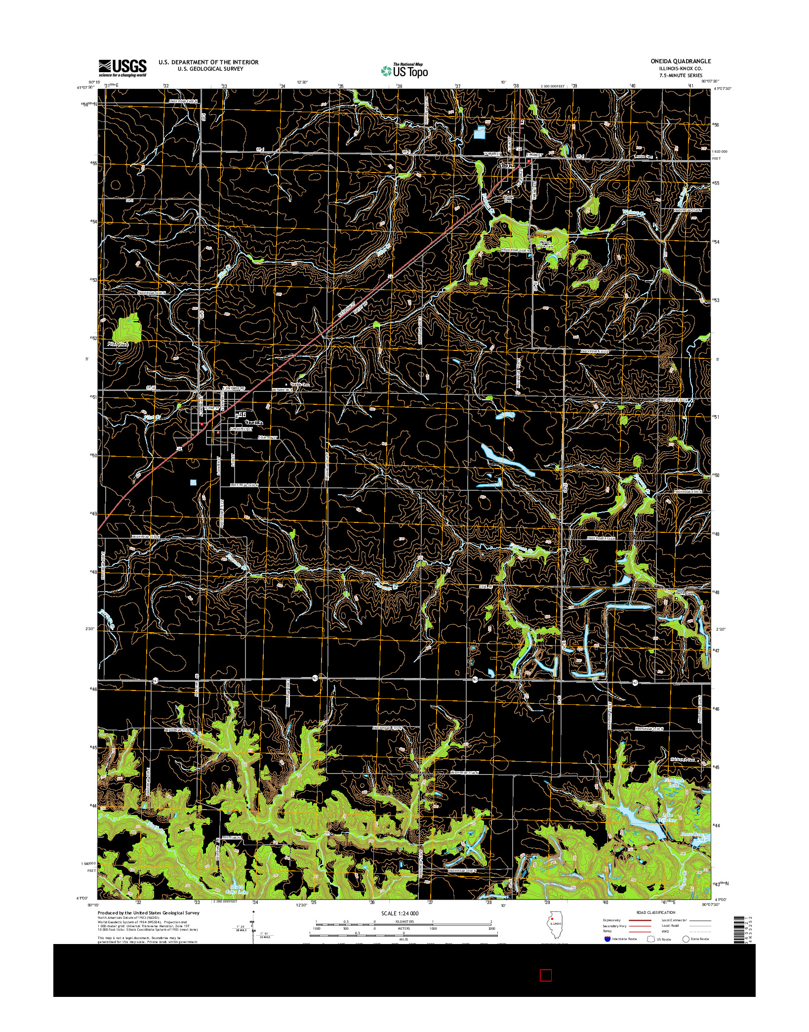 USGS US TOPO 7.5-MINUTE MAP FOR ONEIDA, IL 2015