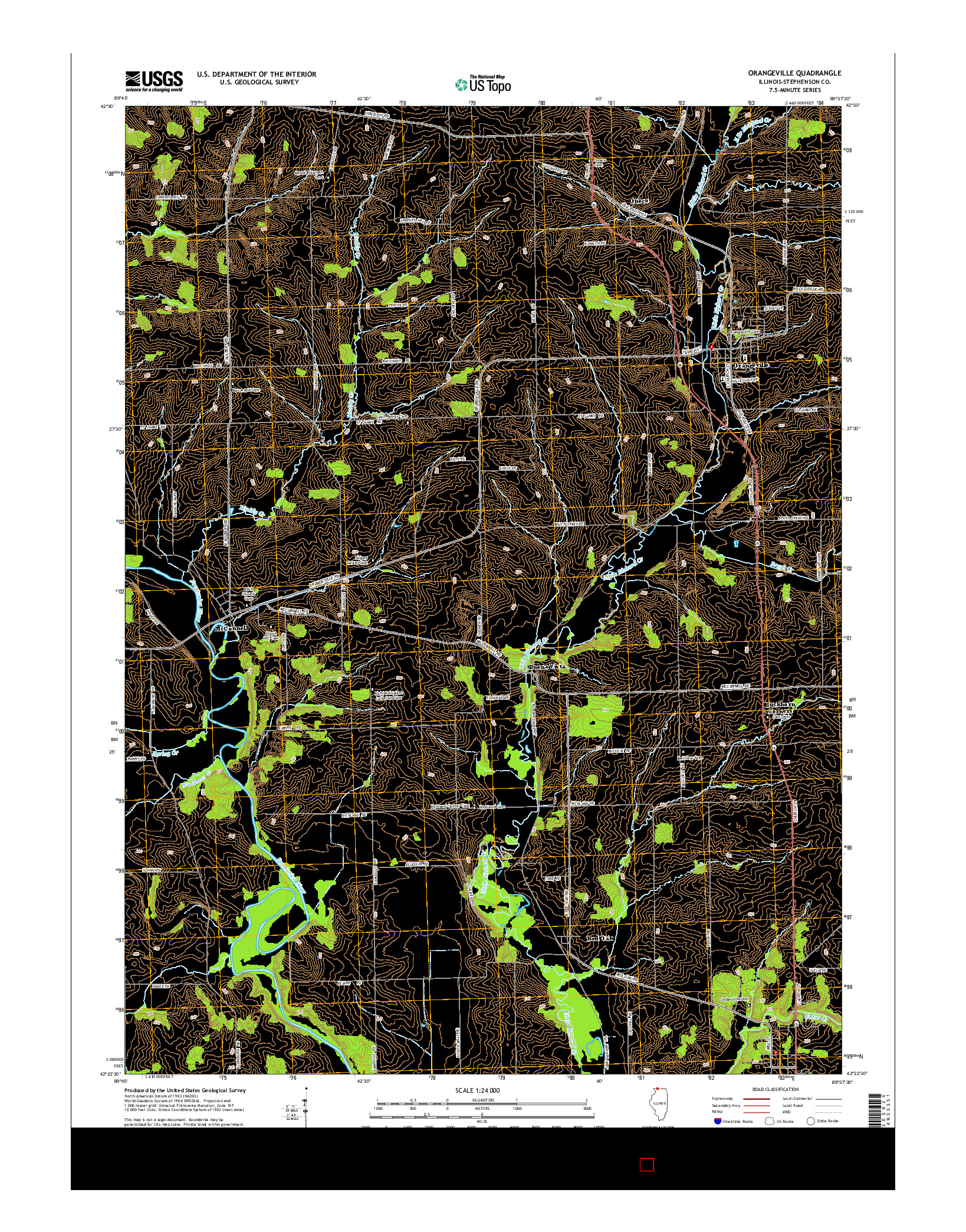 USGS US TOPO 7.5-MINUTE MAP FOR ORANGEVILLE, IL 2015