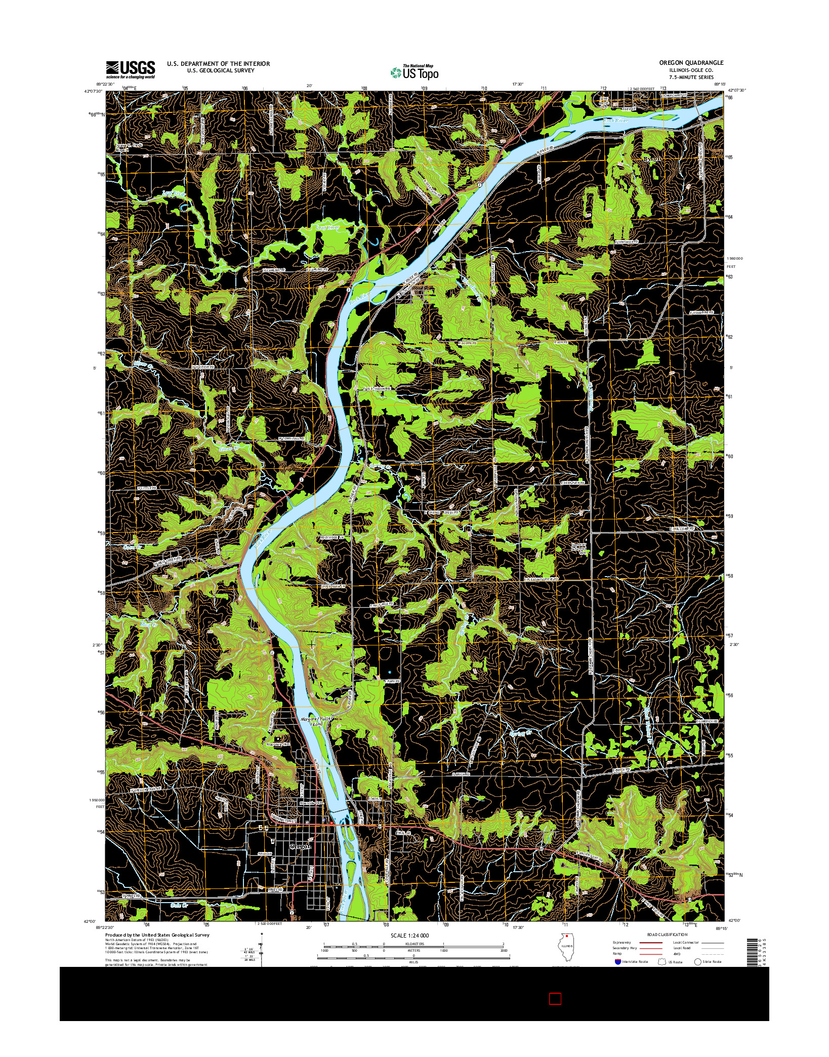 USGS US TOPO 7.5-MINUTE MAP FOR OREGON, IL 2015