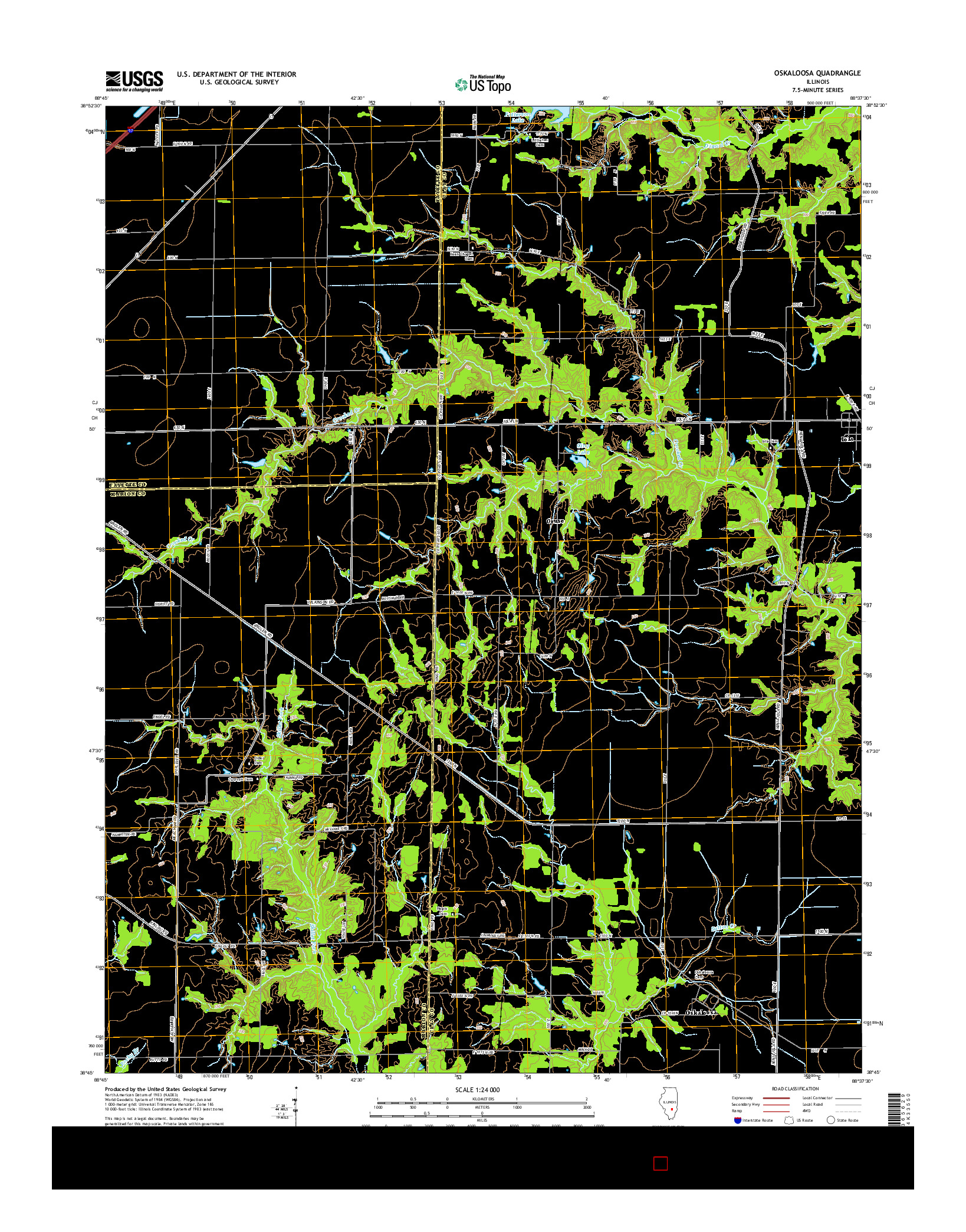 USGS US TOPO 7.5-MINUTE MAP FOR OSKALOOSA, IL 2015
