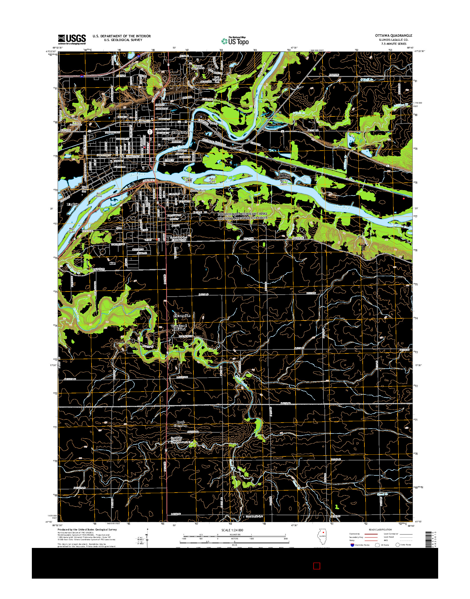 USGS US TOPO 7.5-MINUTE MAP FOR OTTAWA, IL 2015