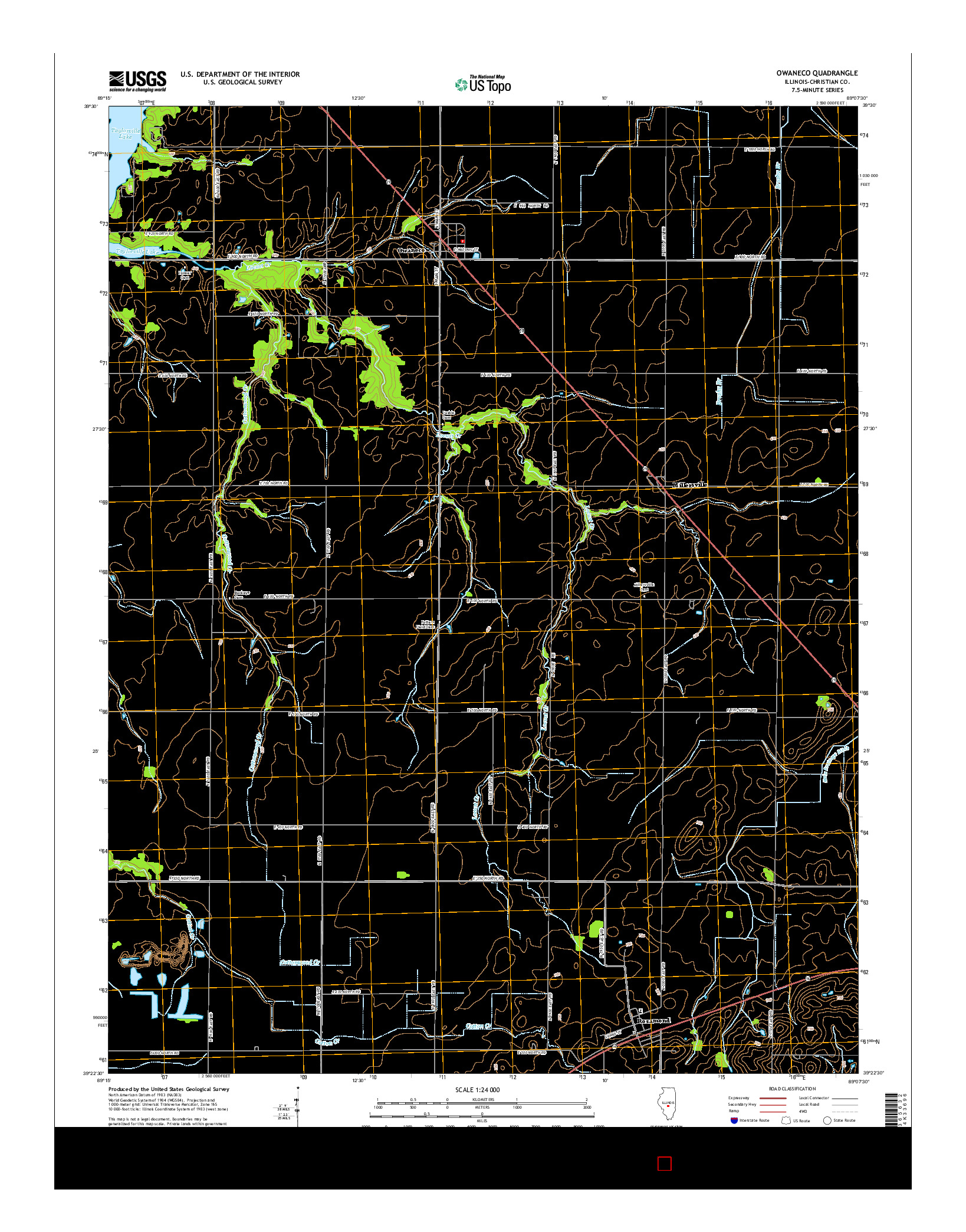 USGS US TOPO 7.5-MINUTE MAP FOR OWANECO, IL 2015