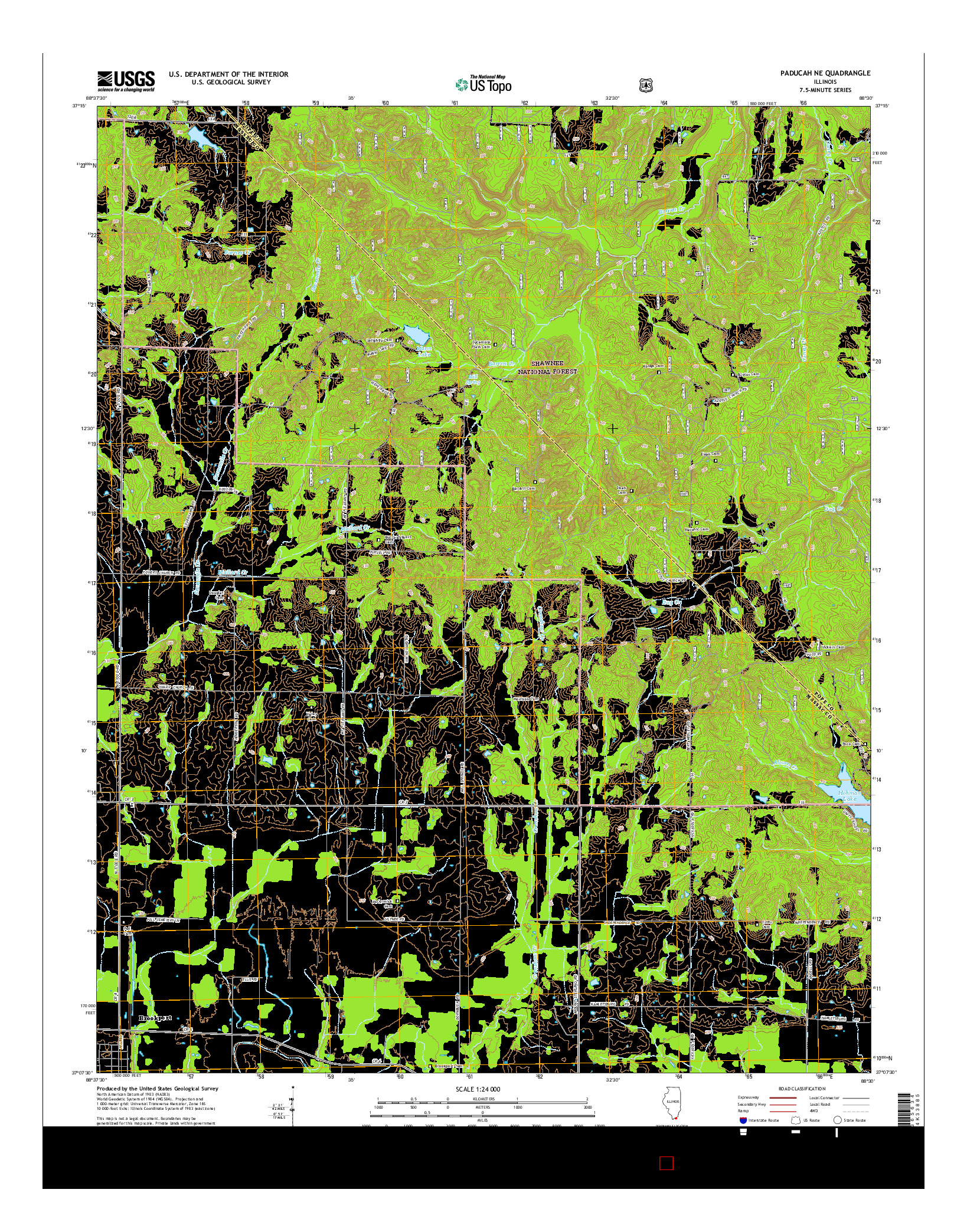 USGS US TOPO 7.5-MINUTE MAP FOR PADUCAH NE, IL 2015