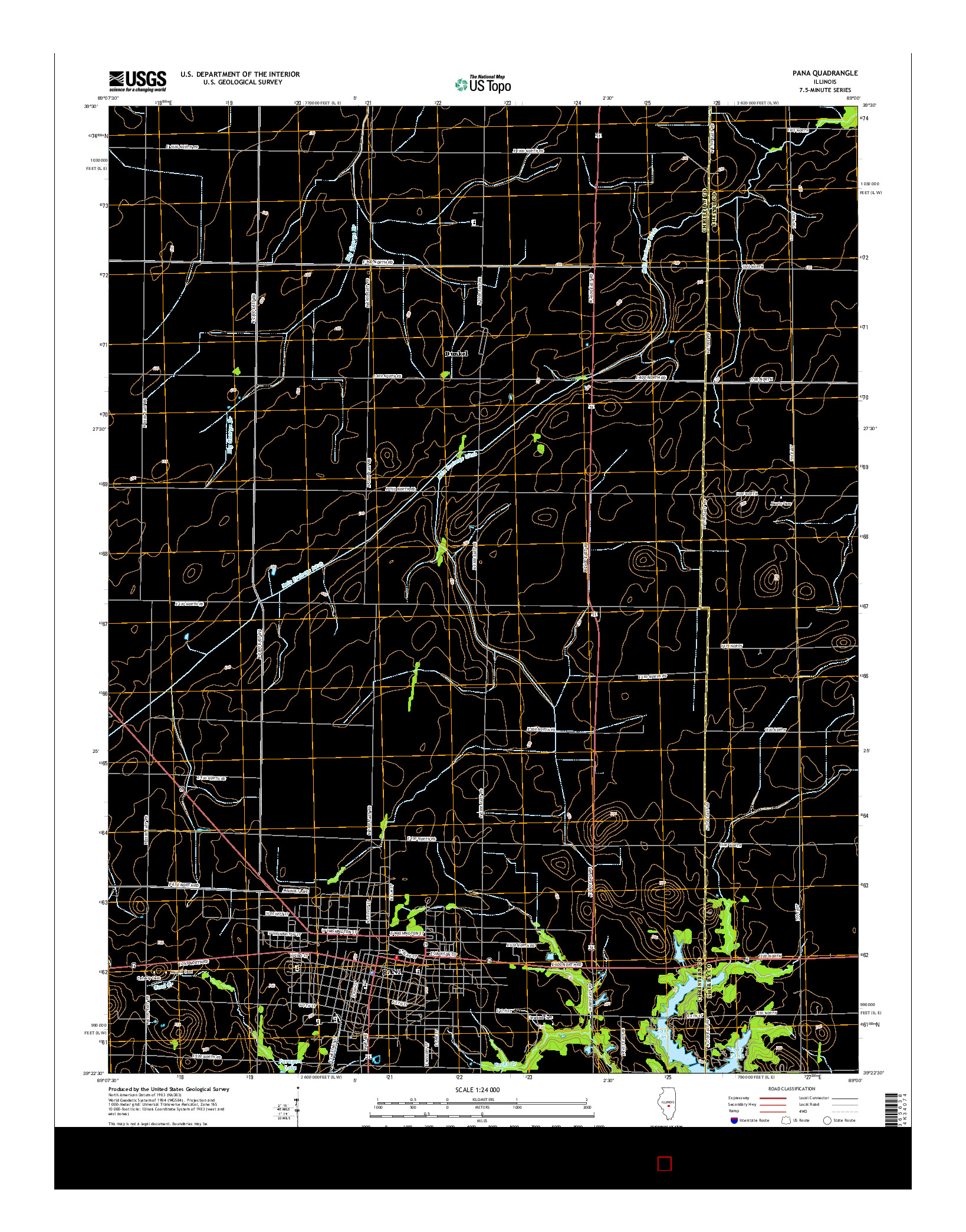 USGS US TOPO 7.5-MINUTE MAP FOR PANA, IL 2015