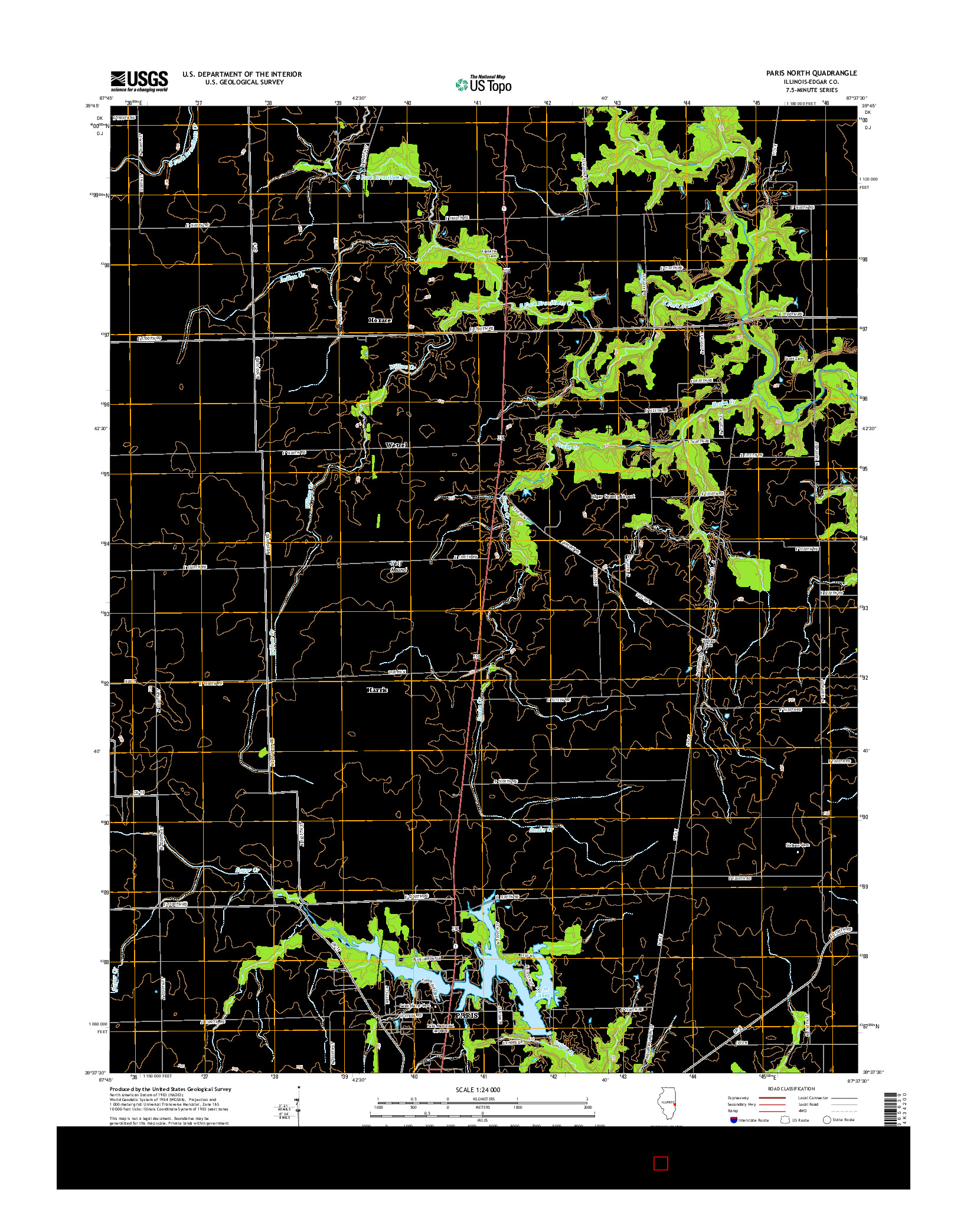 USGS US TOPO 7.5-MINUTE MAP FOR PARIS NORTH, IL 2015