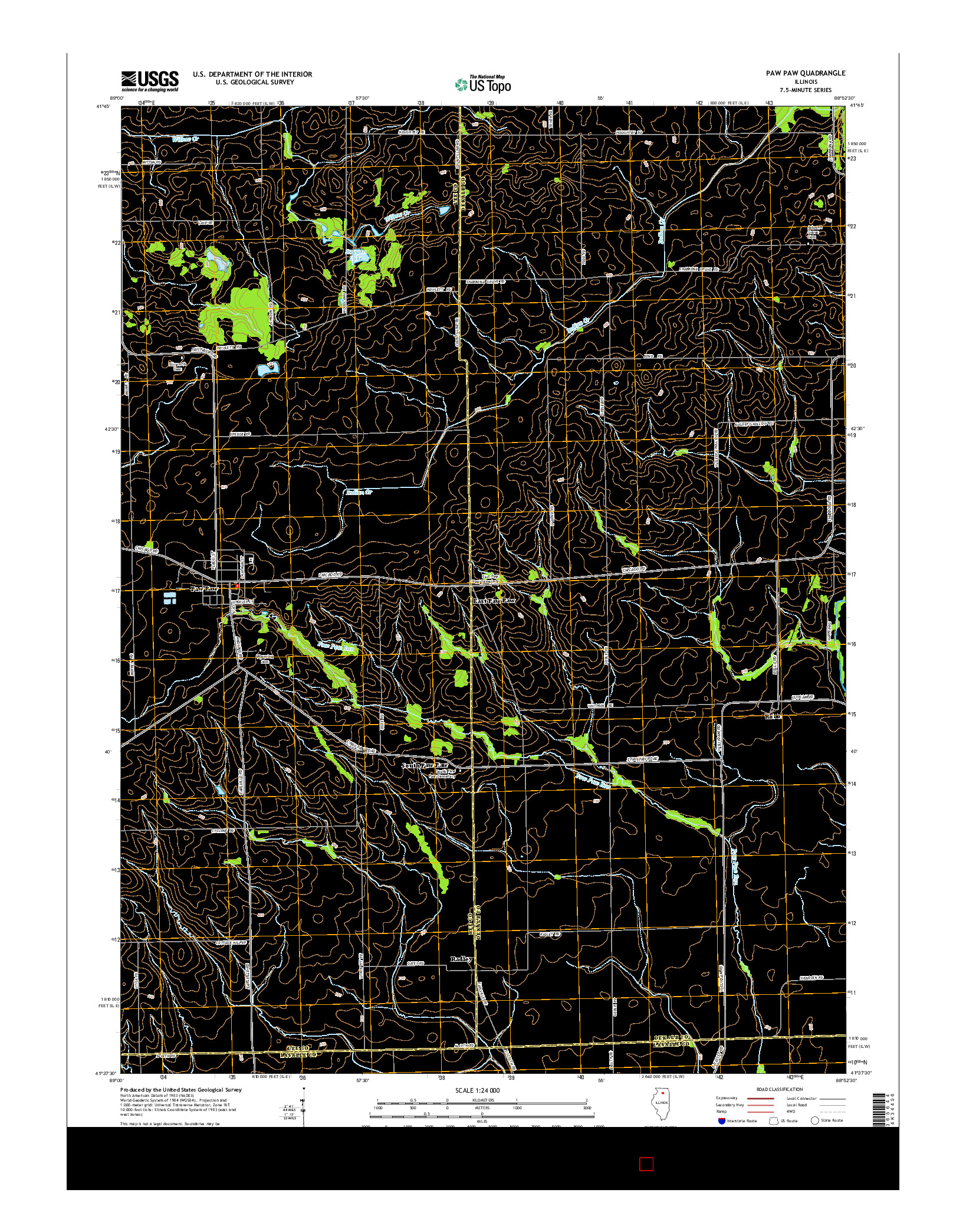 USGS US TOPO 7.5-MINUTE MAP FOR PAW PAW, IL 2015