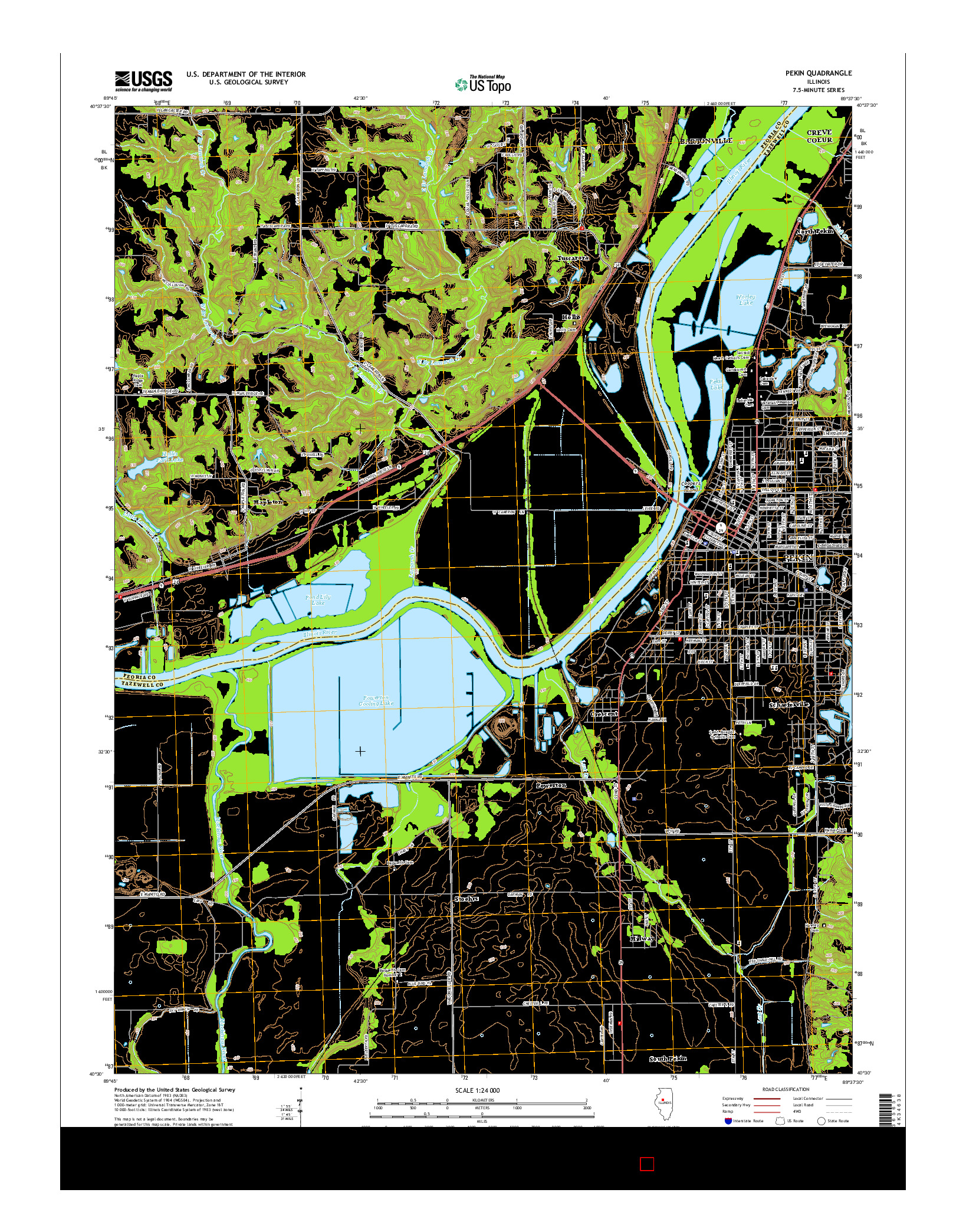 USGS US TOPO 7.5-MINUTE MAP FOR PEKIN, IL 2015