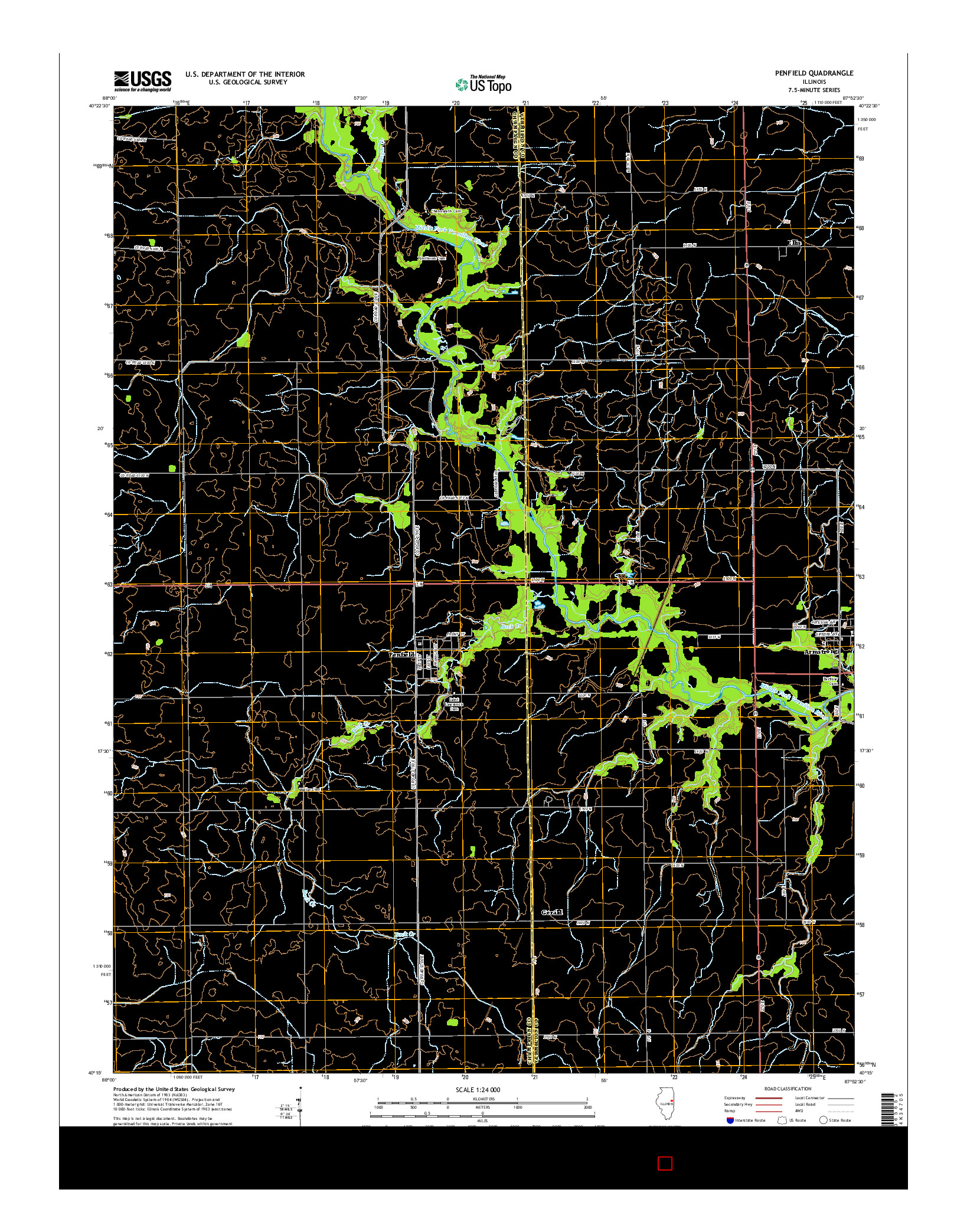USGS US TOPO 7.5-MINUTE MAP FOR PENFIELD, IL 2015