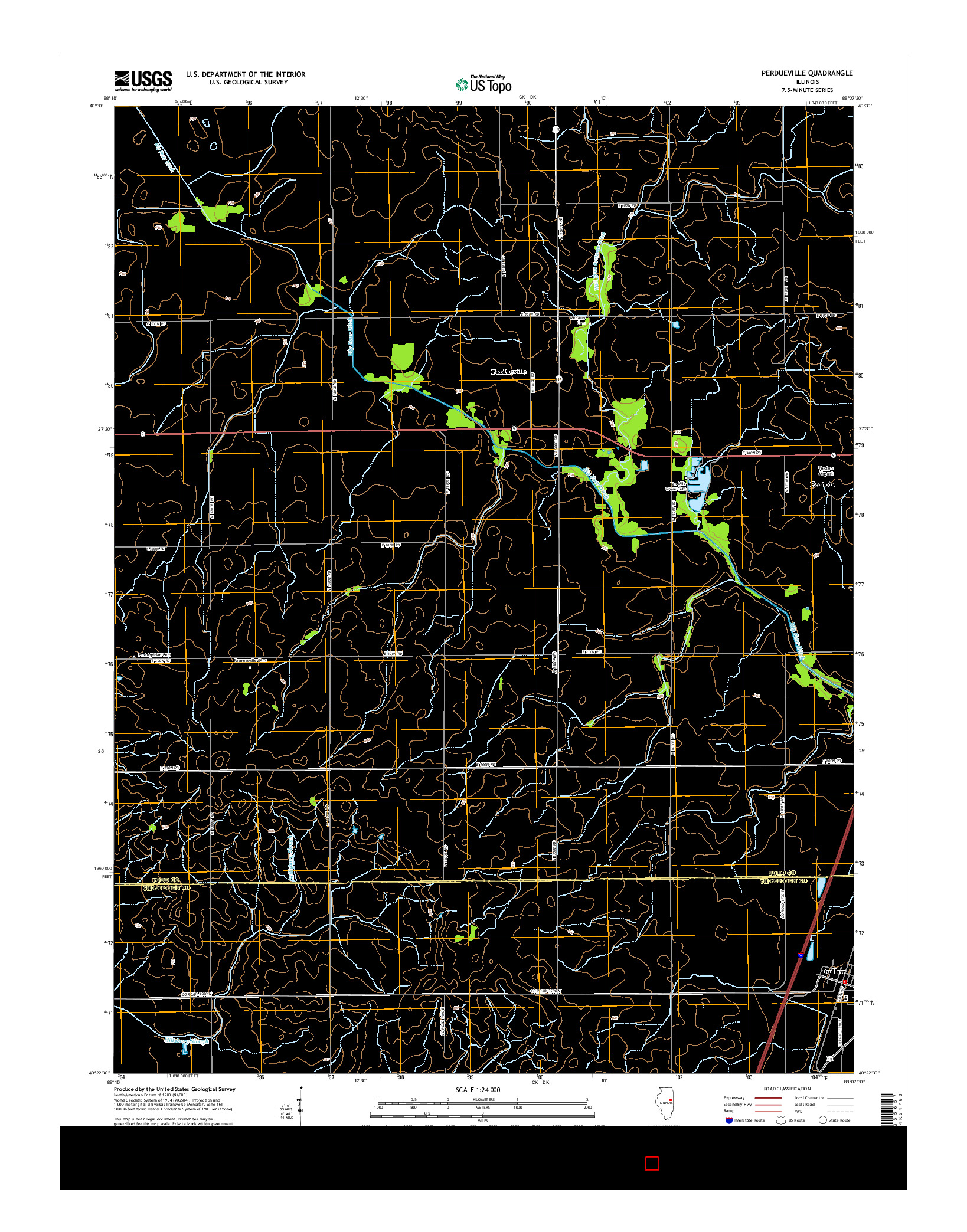 USGS US TOPO 7.5-MINUTE MAP FOR PERDUEVILLE, IL 2015