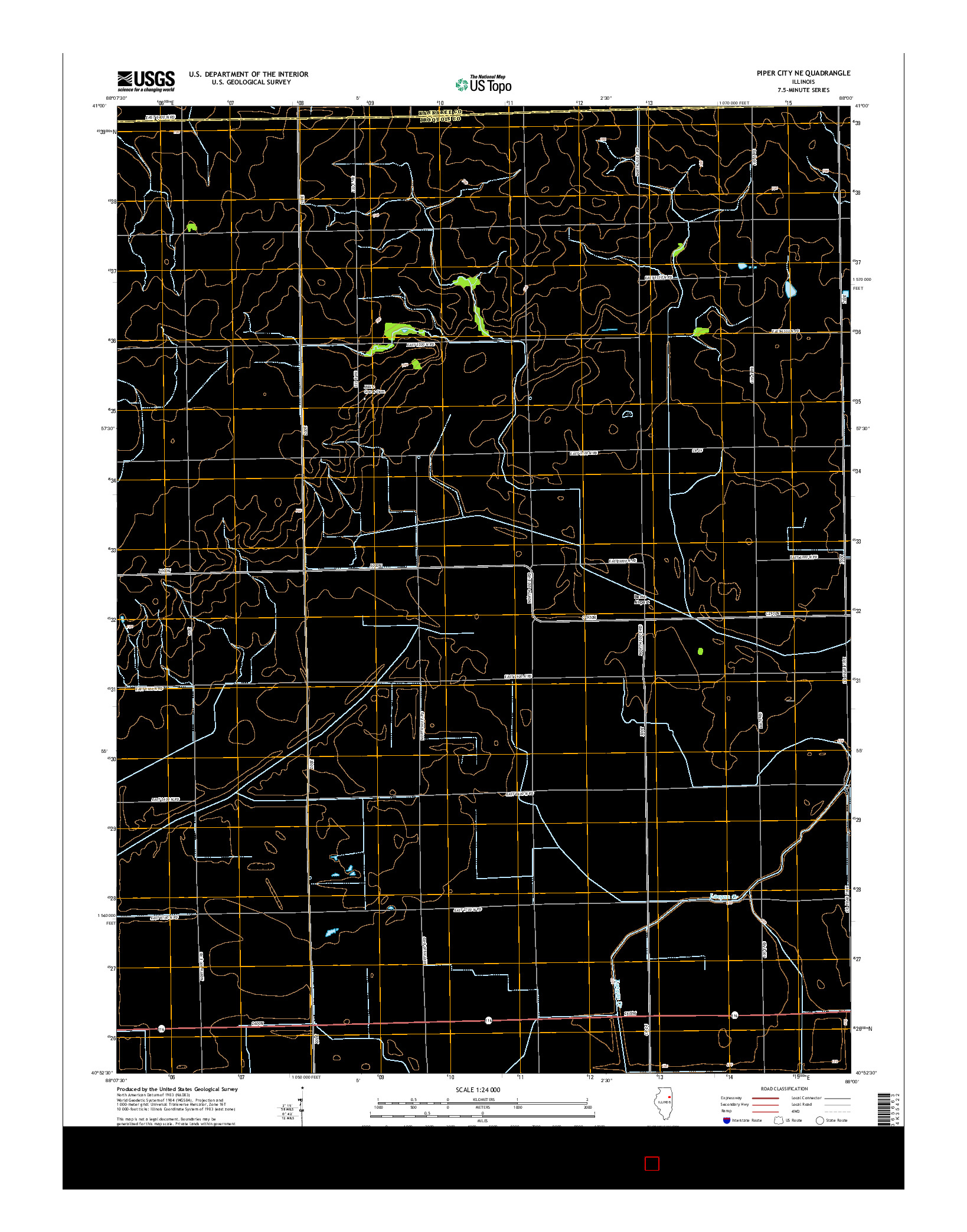 USGS US TOPO 7.5-MINUTE MAP FOR PIPER CITY NE, IL 2015